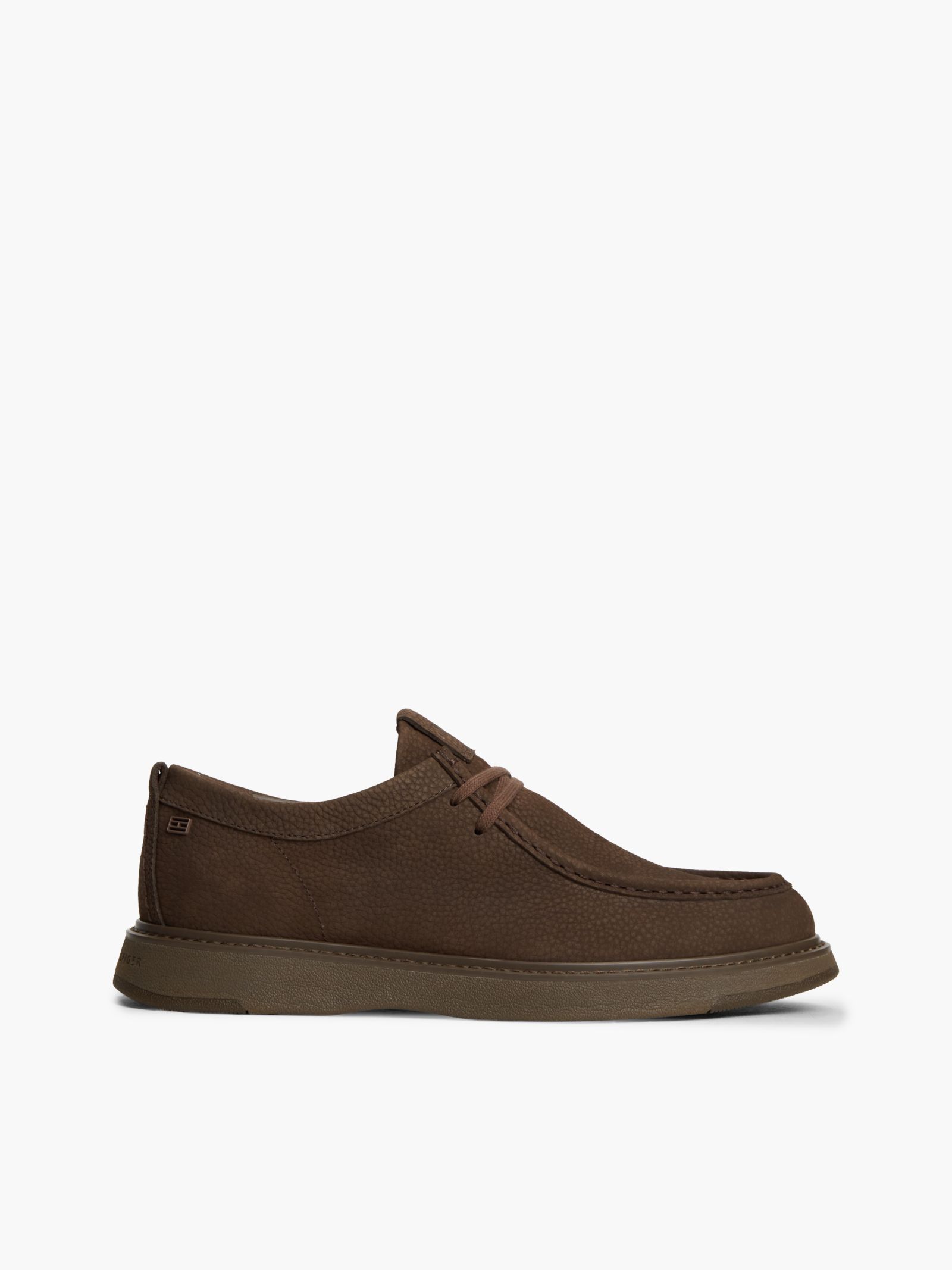 Tommy Hilfiger Leren loafer met moc toe en veters in bruin