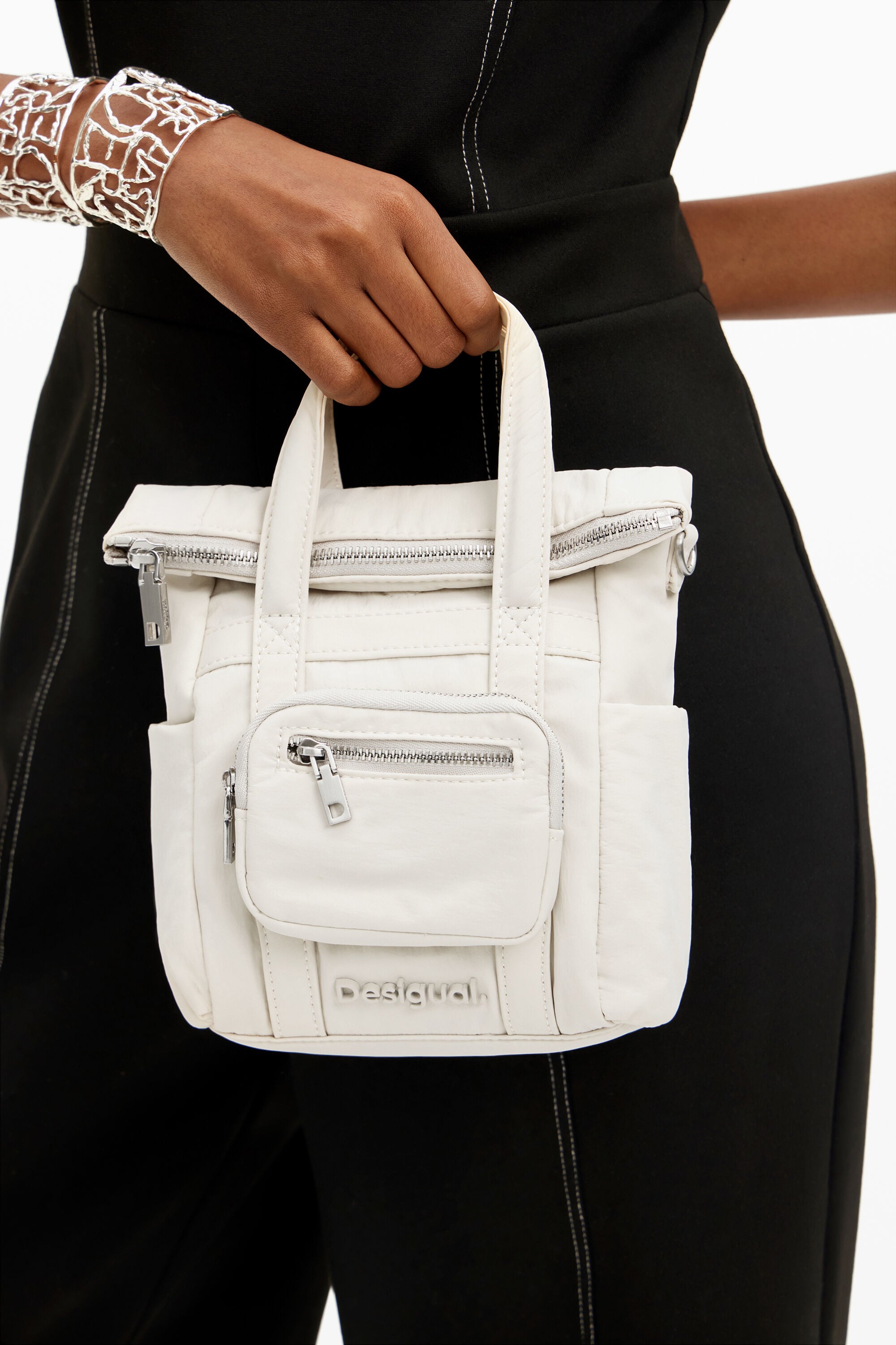 Desigual Veelzijdige Voyager rugzak XS in wit
