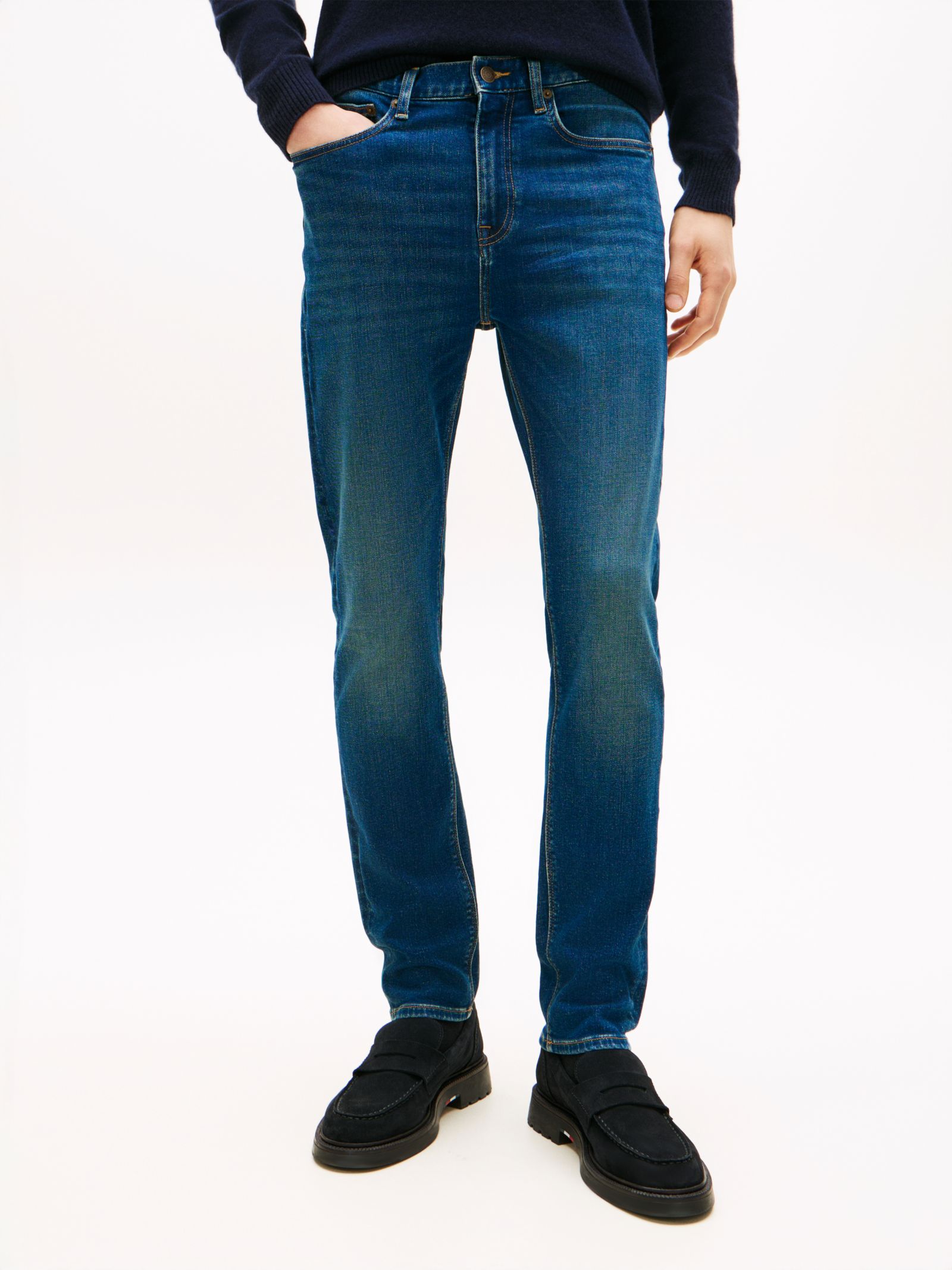 Tommy Hilfiger Bleecker Slim Jeans met Whiskers in blauw