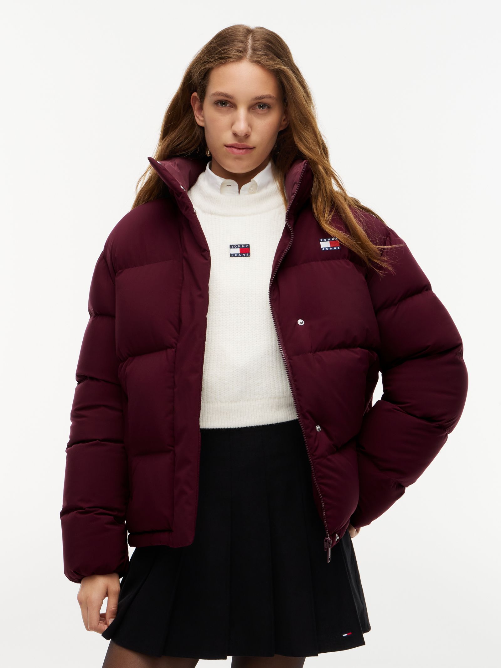 Tommy Jeans Relaxed Alaska Pufferjack met dons in paars