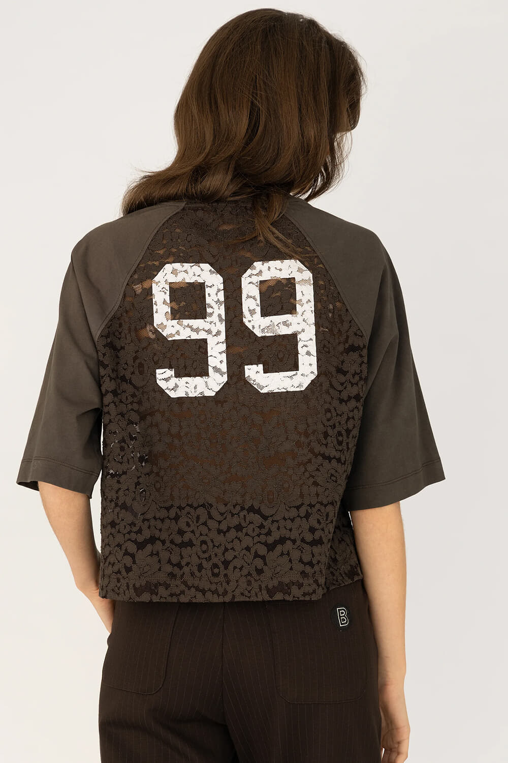 Anna Blue Top Boxy Bruin dames