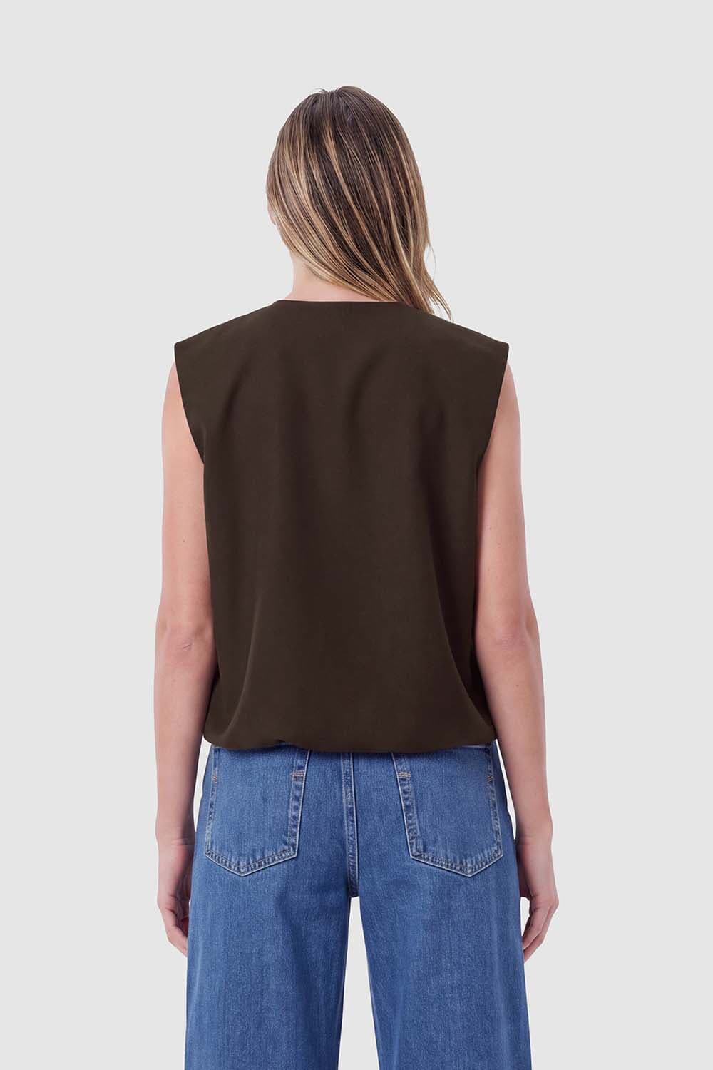 Enjoy Gilet Donker Bruin dames