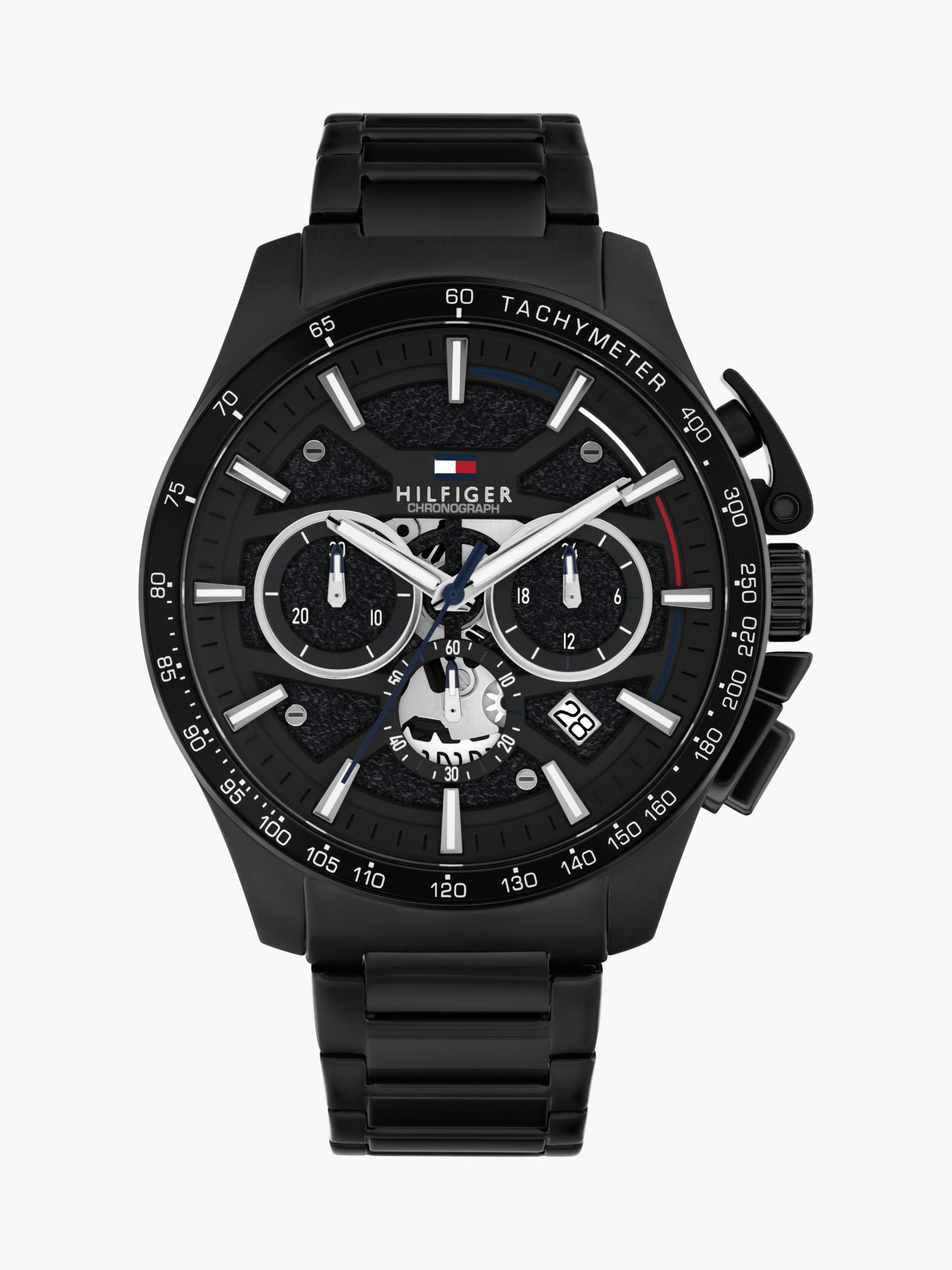 Tommy Hilfiger Zwart chronograafhorloge van roestvrijs taal