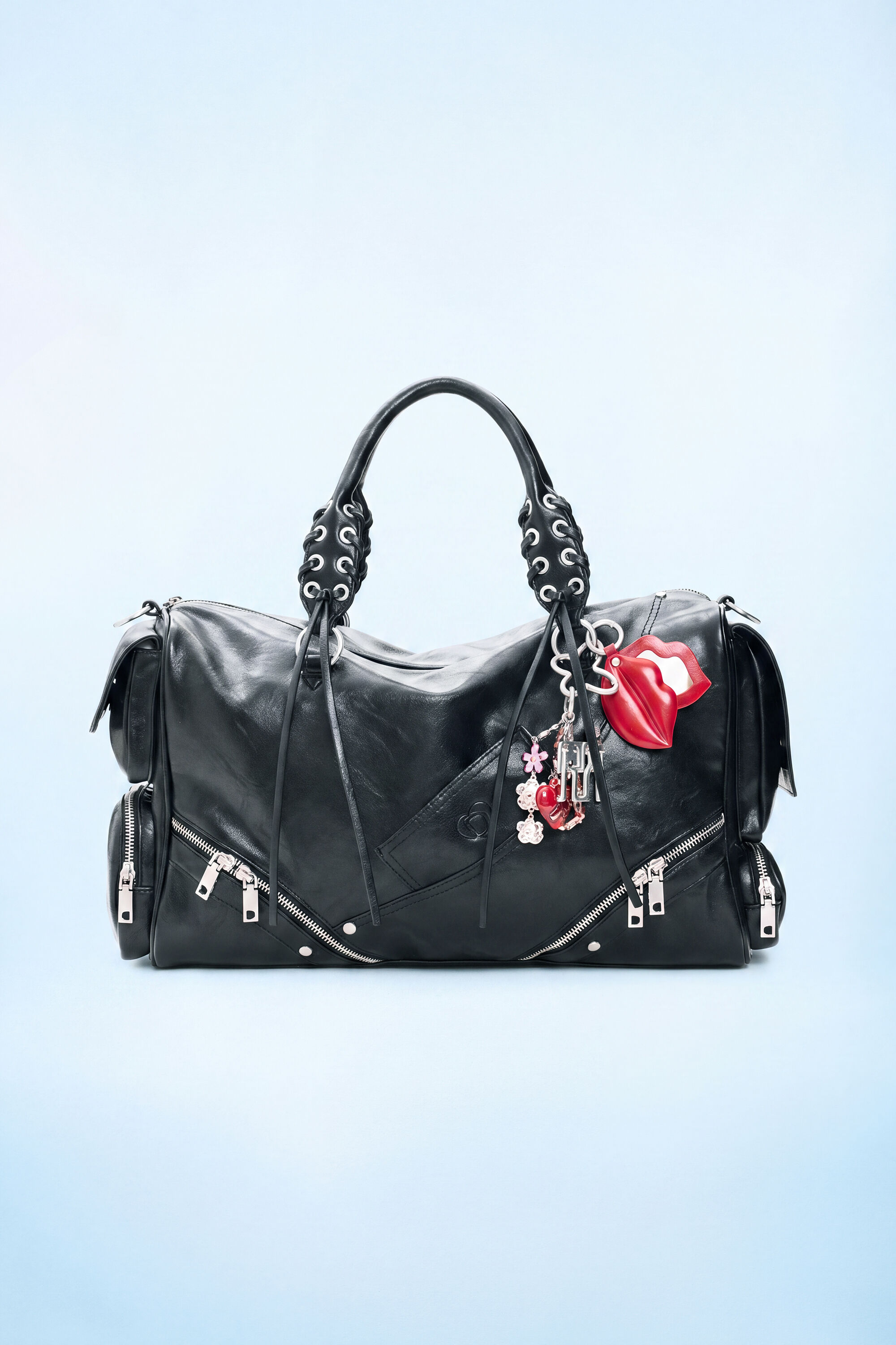 Desigual GROTE TAS MET LEDERLOOK in zwart