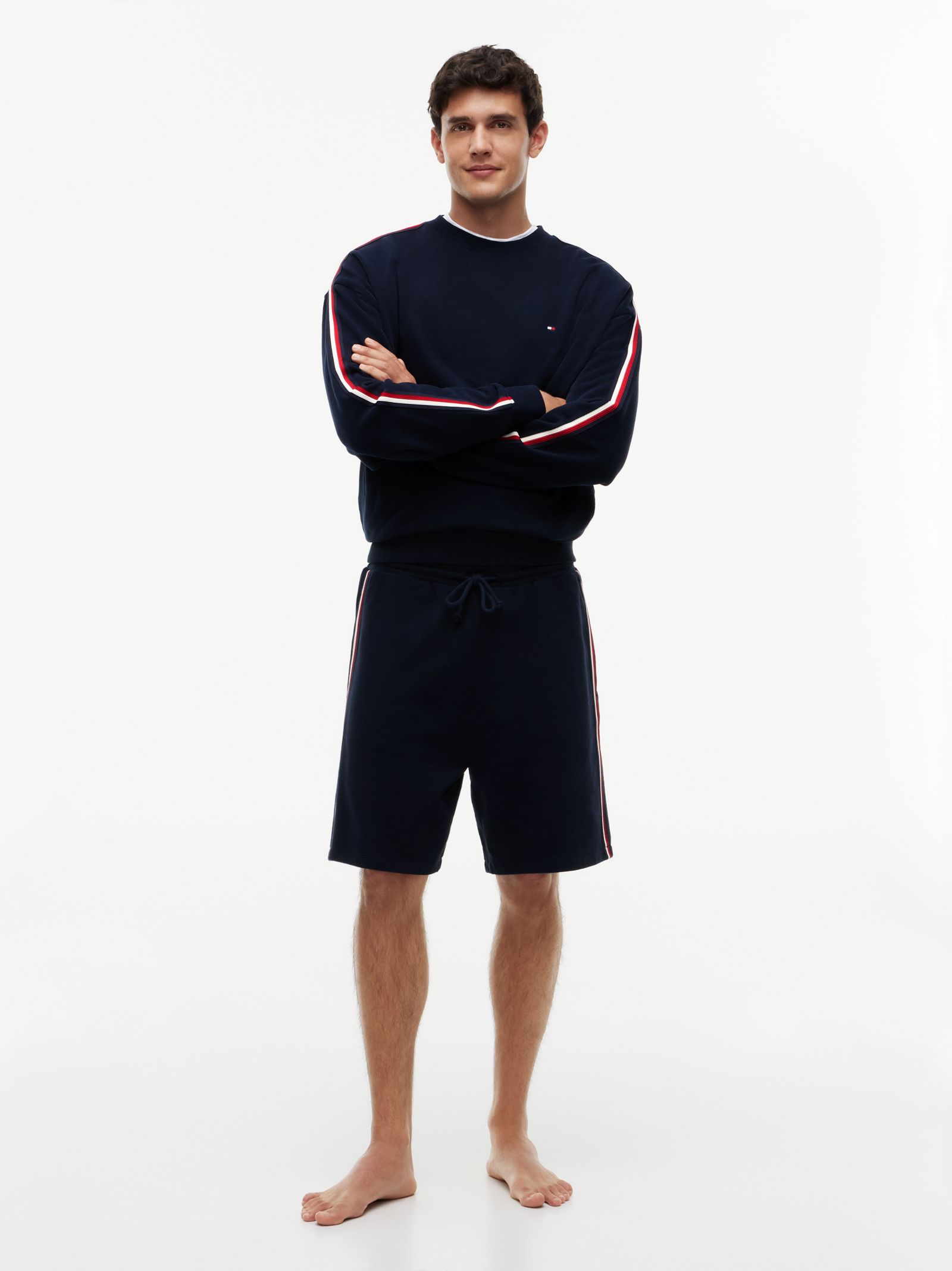 Tommy Hilfiger Terry lounge short met signature streep