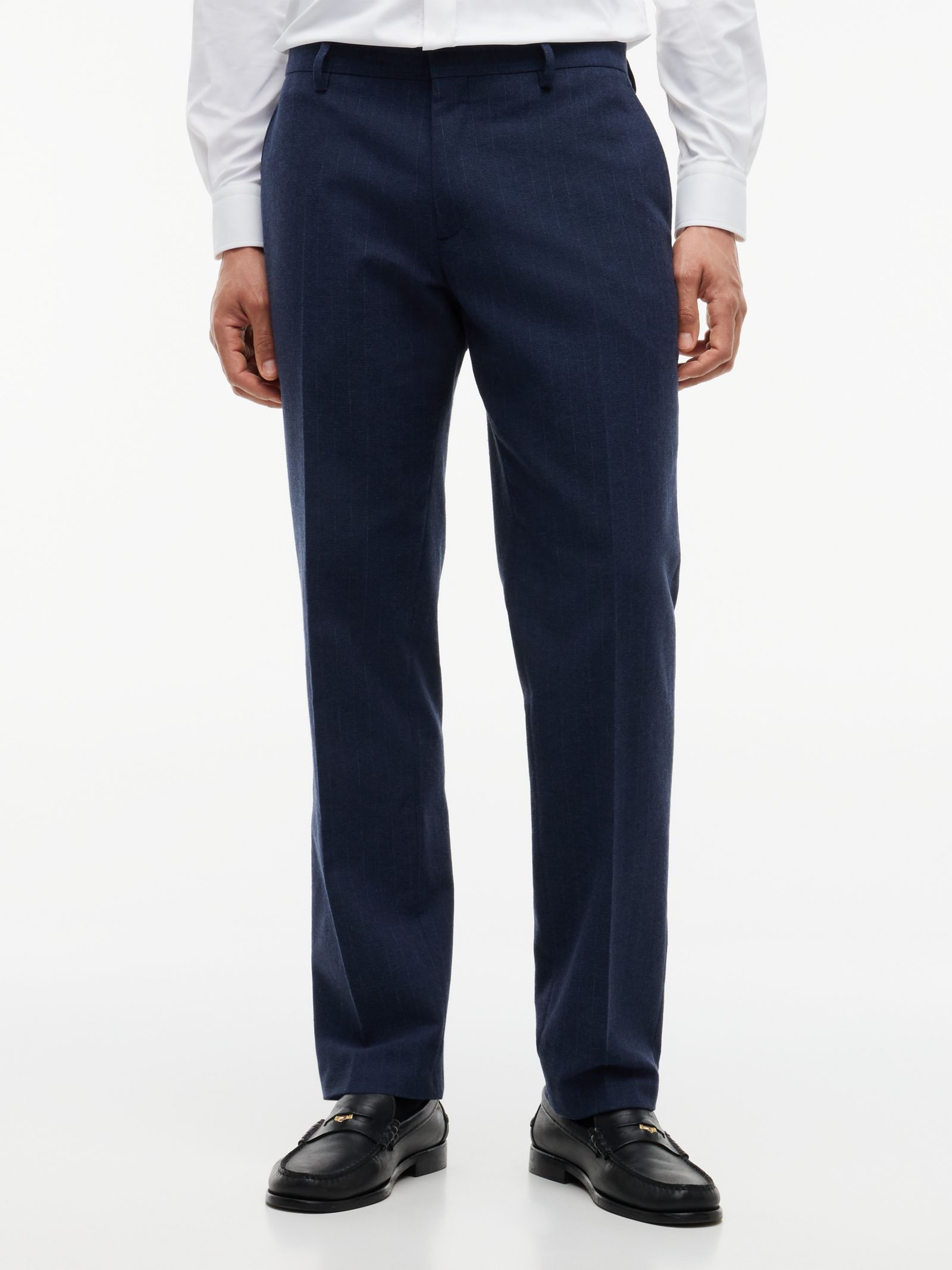 Tommy Hilfiger Pantalon met krijtstreep en geborstelde finish
