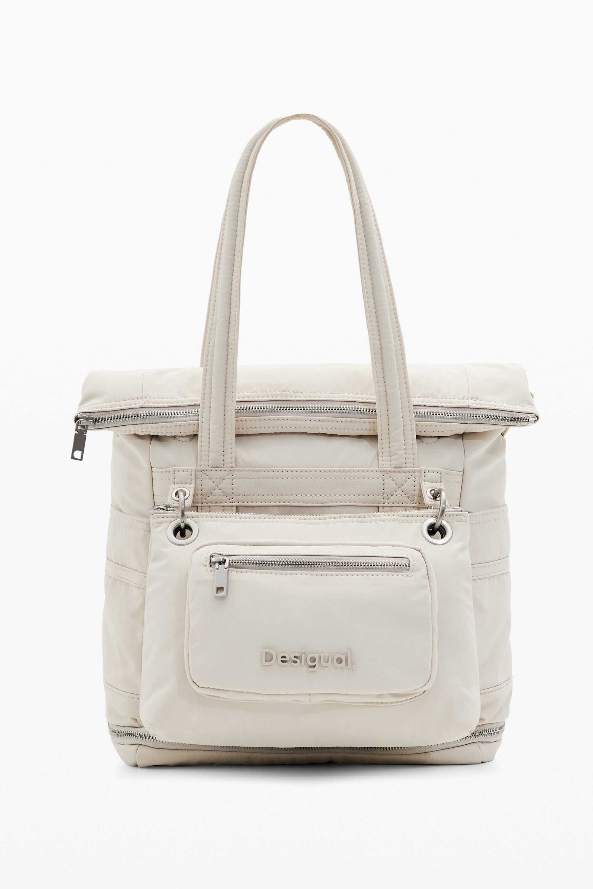 Desigual Voyager rugzak met meerdere zakken in beige
