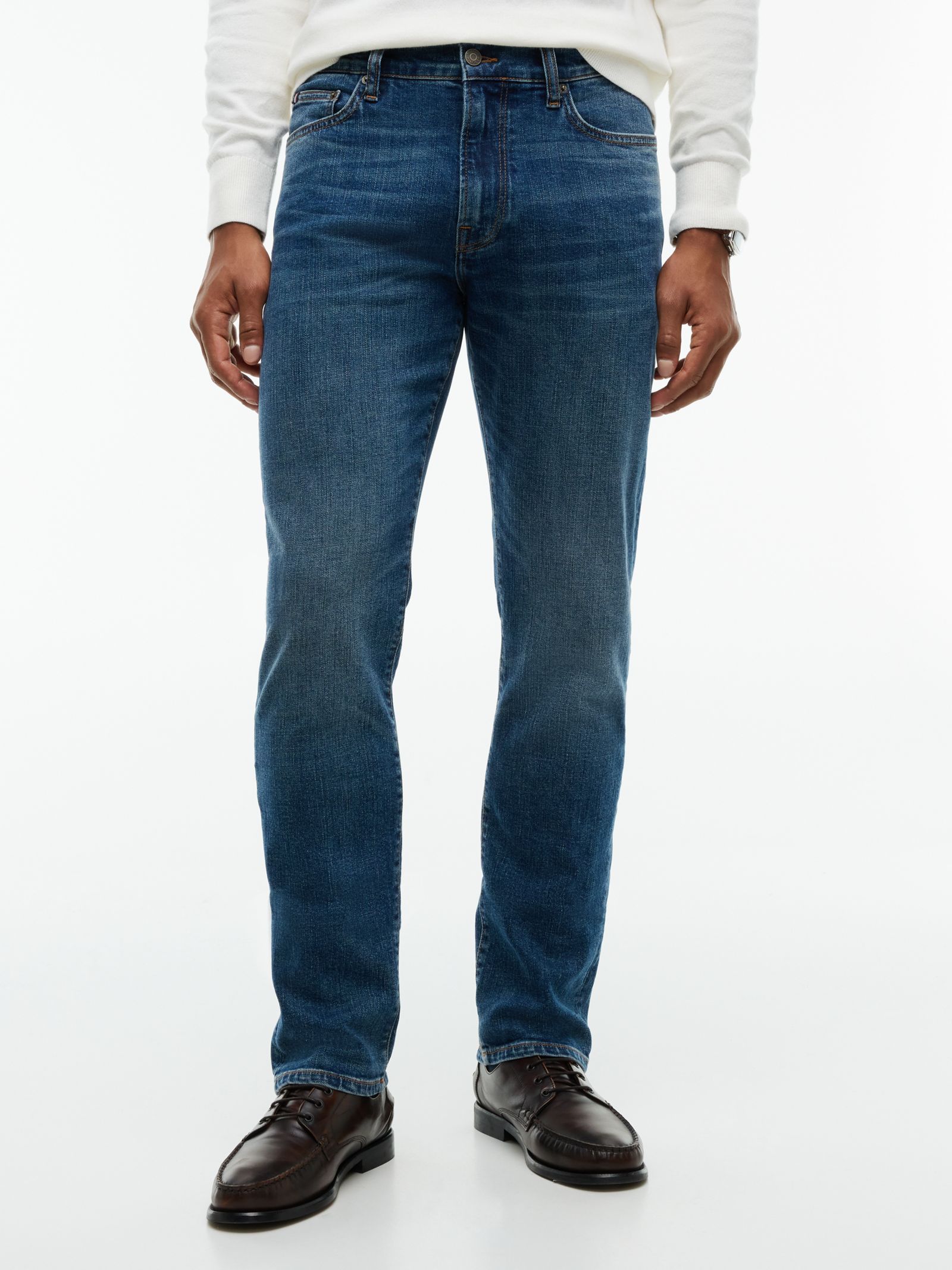 Tommy Hilfiger Denton slim straight jeans met whiskers in blauw