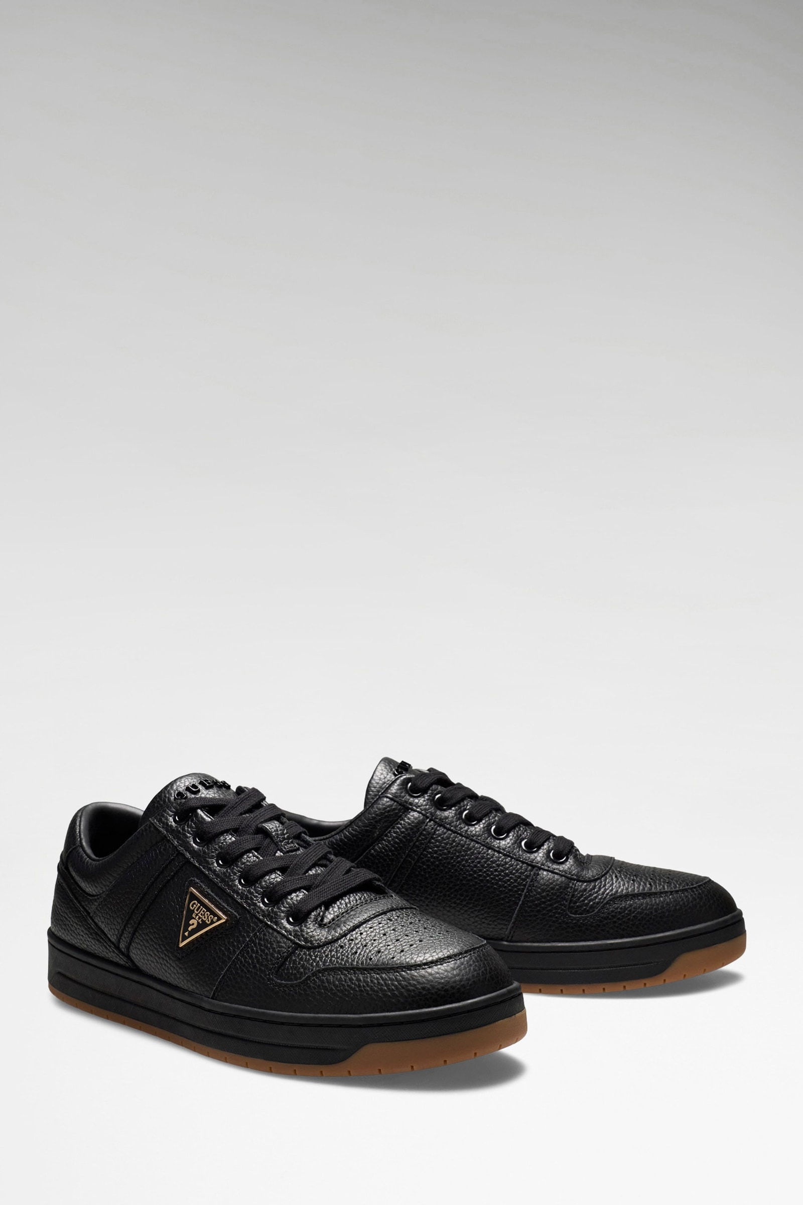 Guess Uddent Sneaker Van Echt Leer in zwart