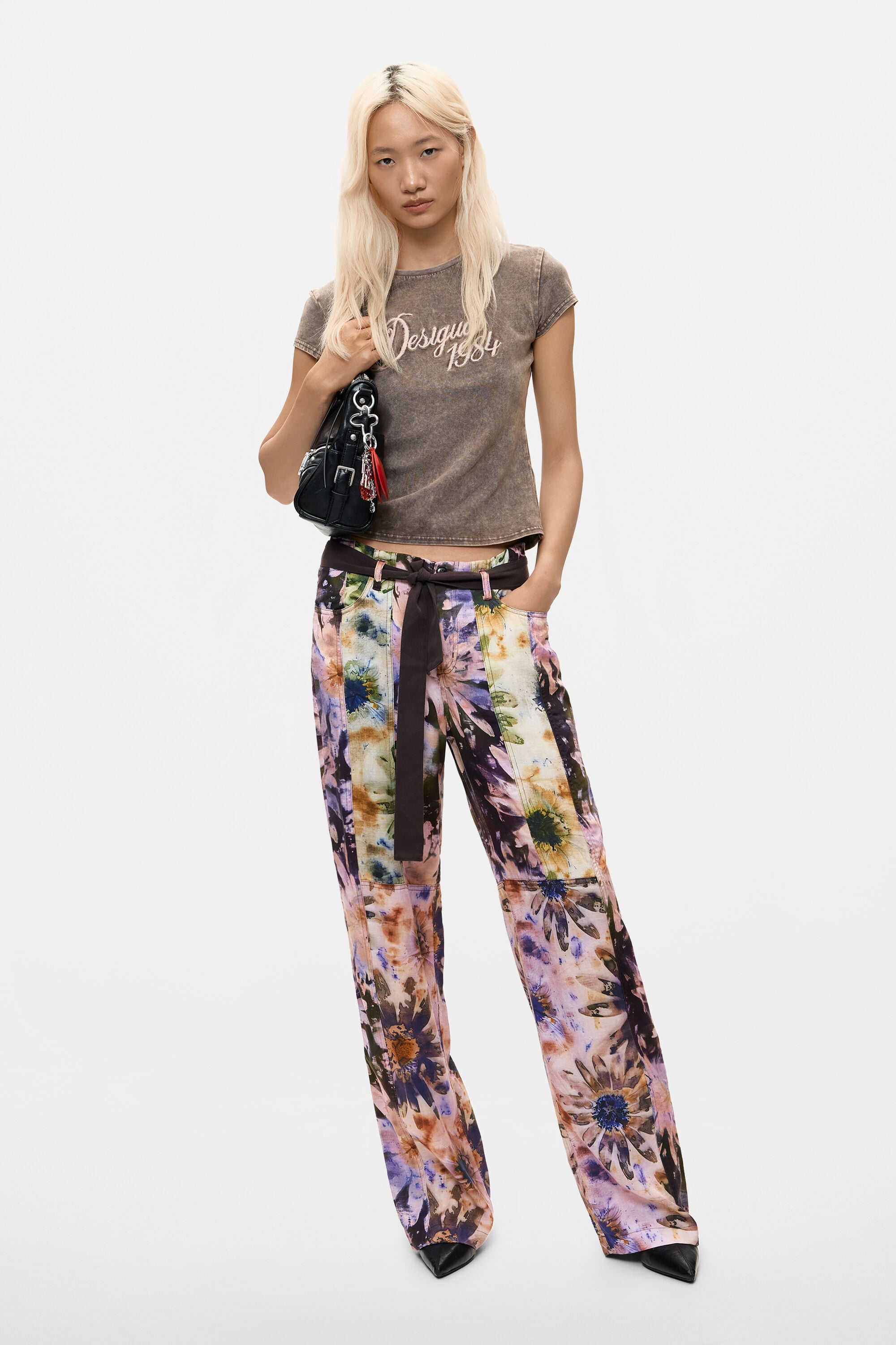 Desigual Lange bedrukte broek in multicolor