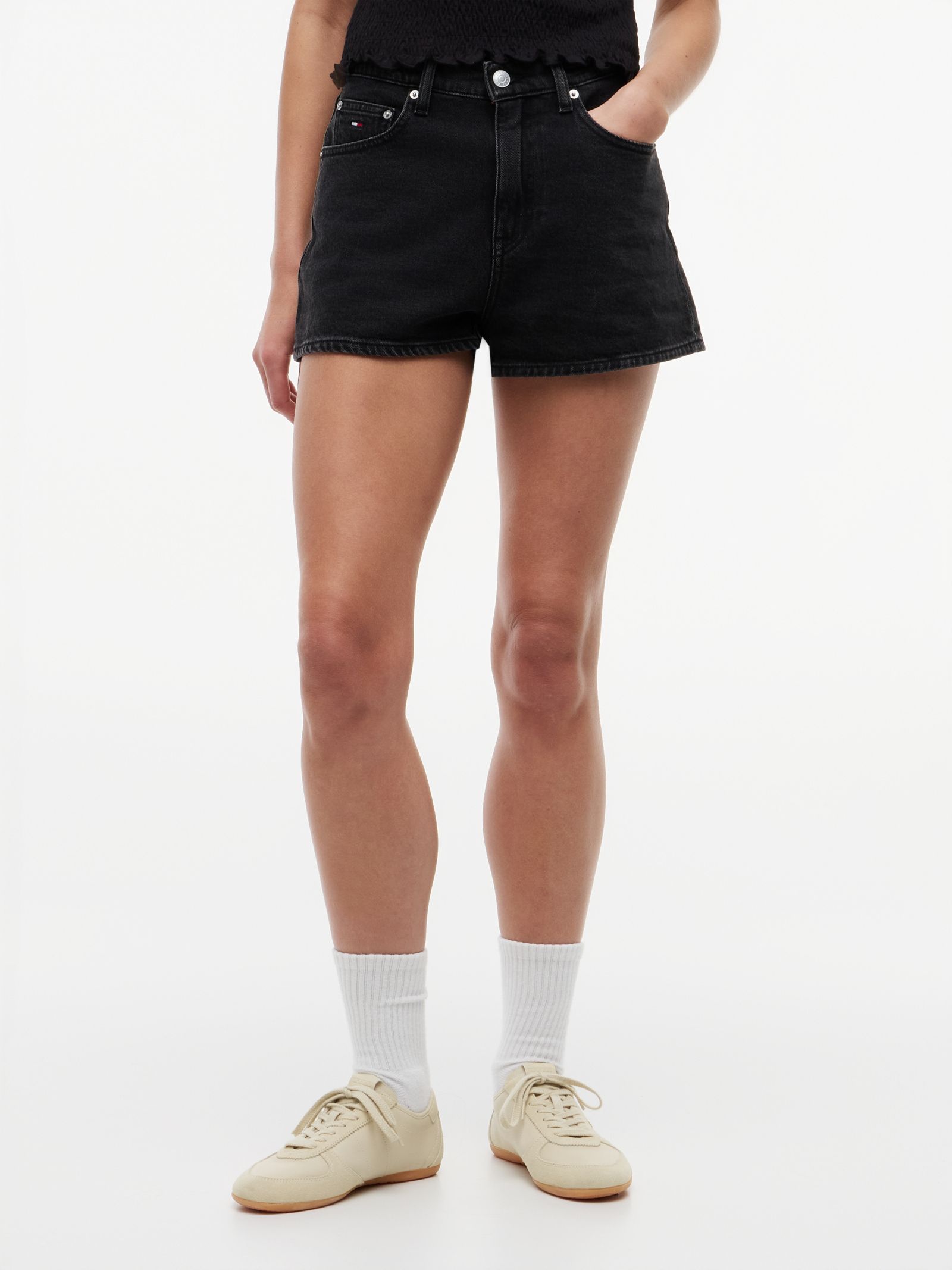 Tommy Jeans regular zwarte denim short