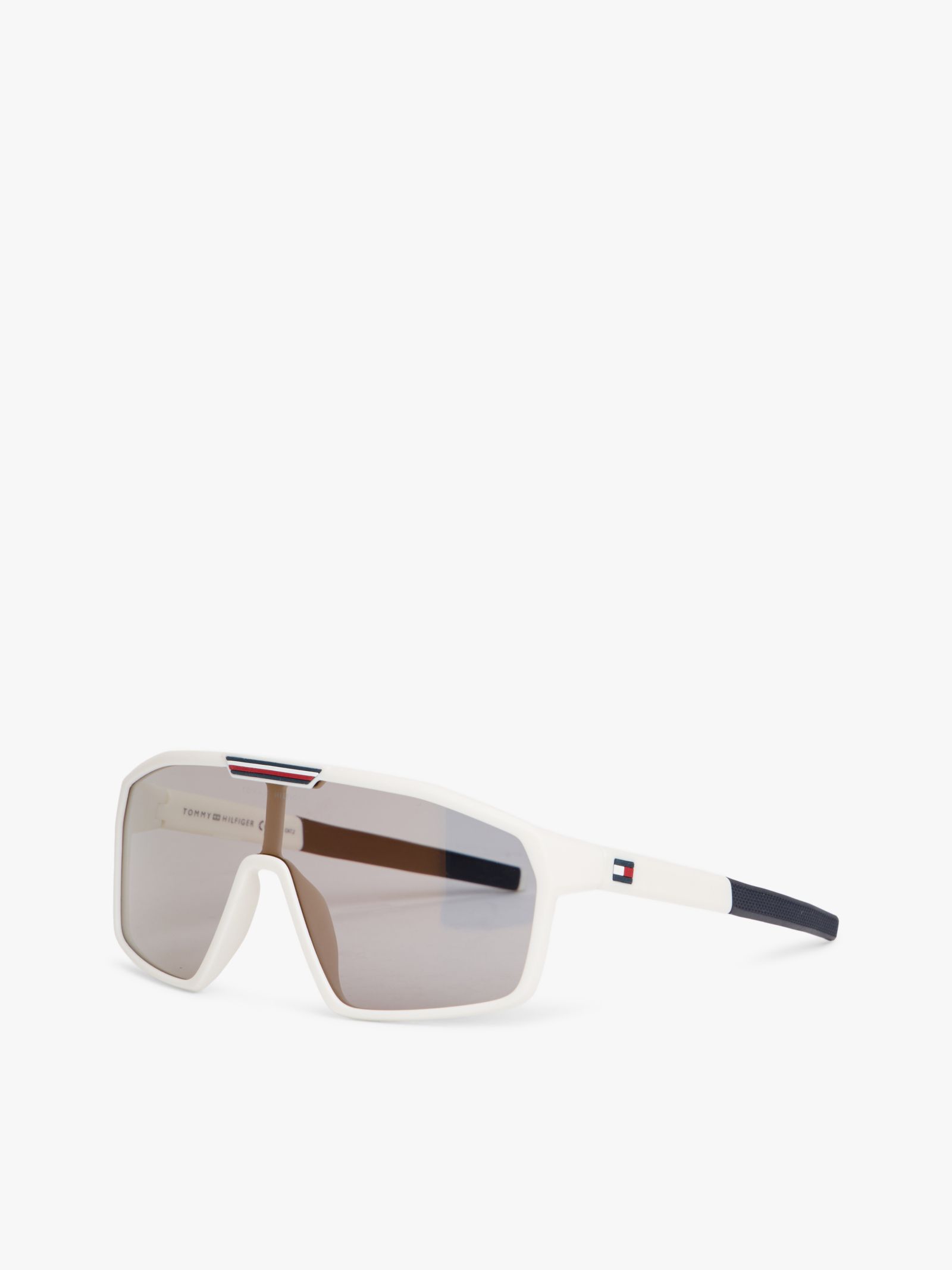 Tommy Hilfiger Zonnebril met maskerdesign en signature details in wit