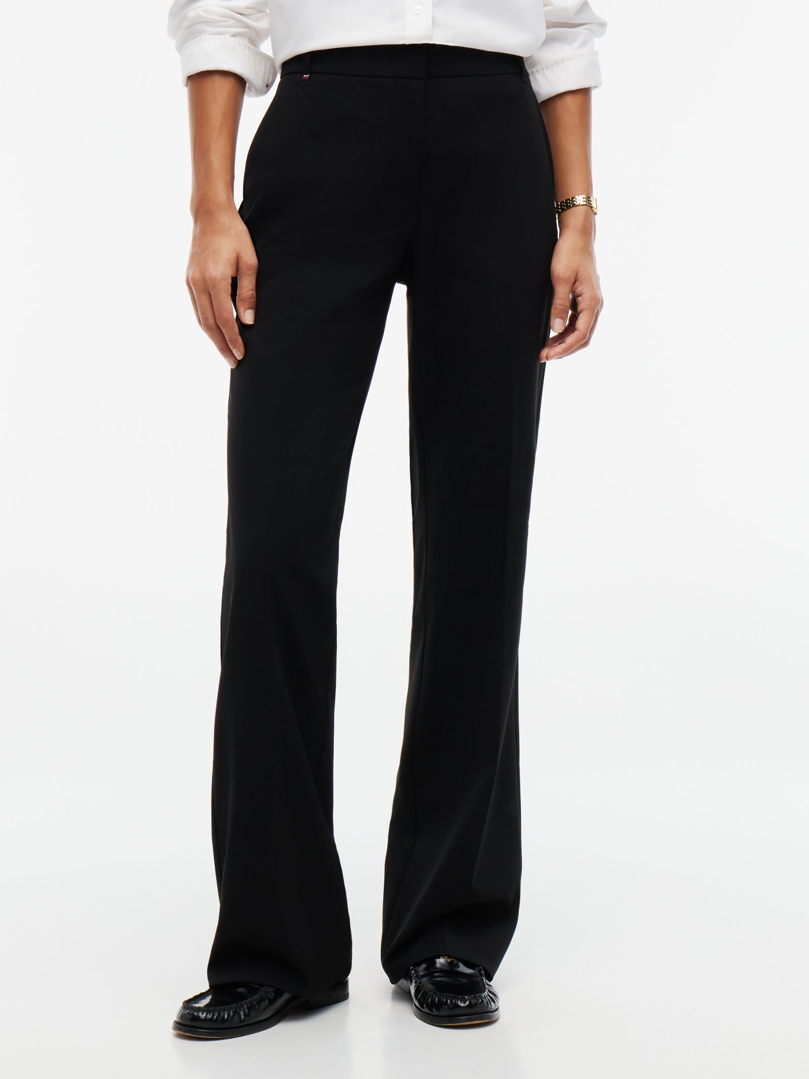 Tommy Hilfiger travel slim fit bootcut broek in zwart