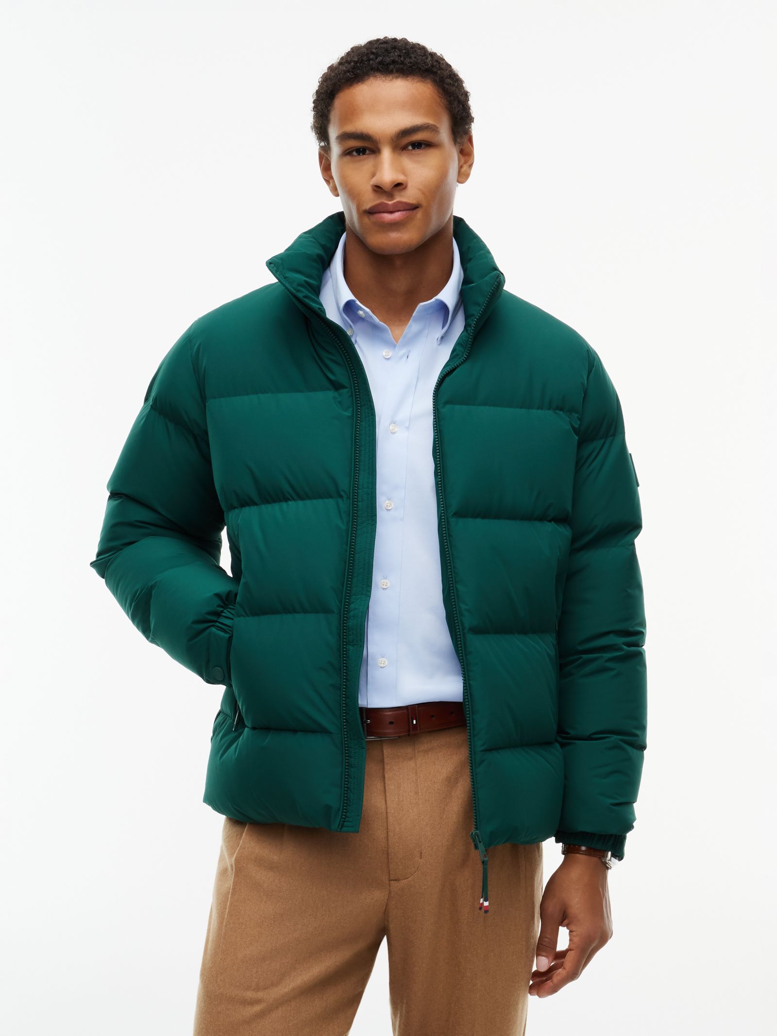 Tommy Hilfiger Pufferjack met Logo Patch en Dons in groen