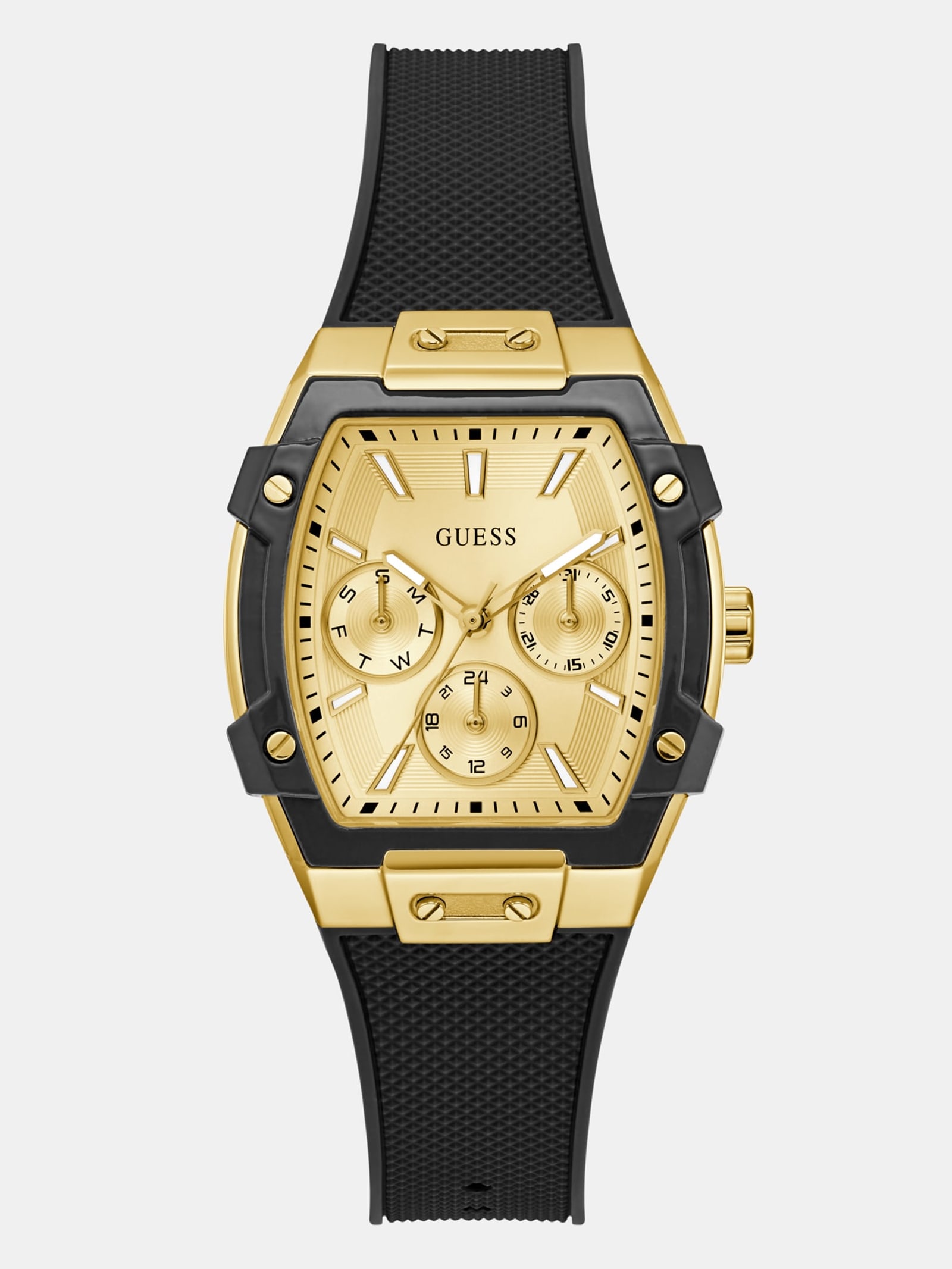 Guess Siliconen Multifunctioneel Horloge 34,5 Mm in zwart