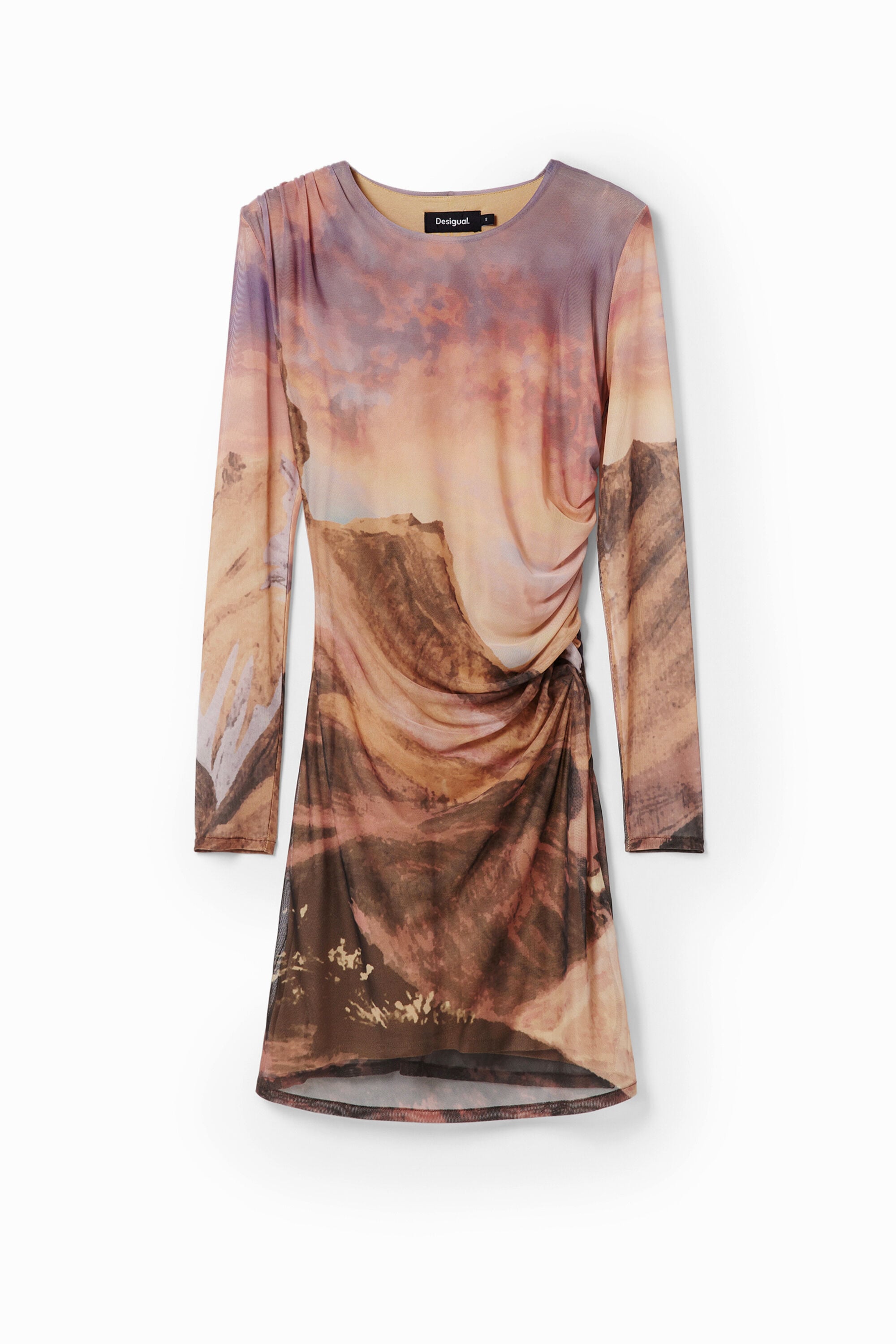 Desigual Slim fit mini-jurk met landschap