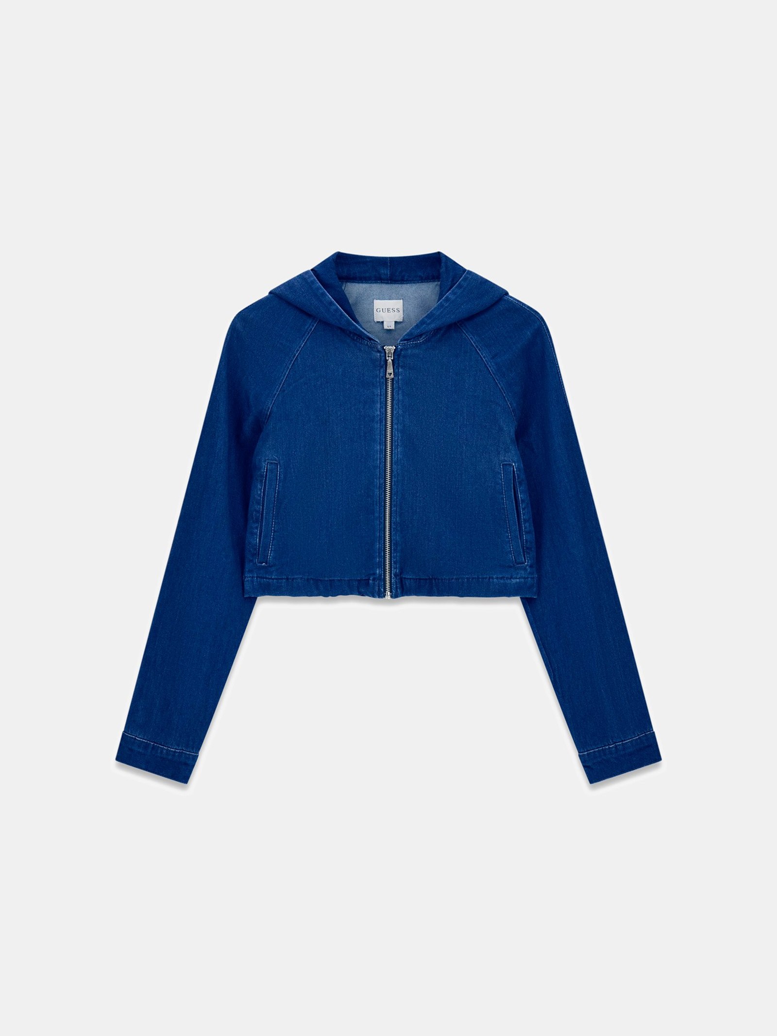 Guess Cropped Denim Hoodie