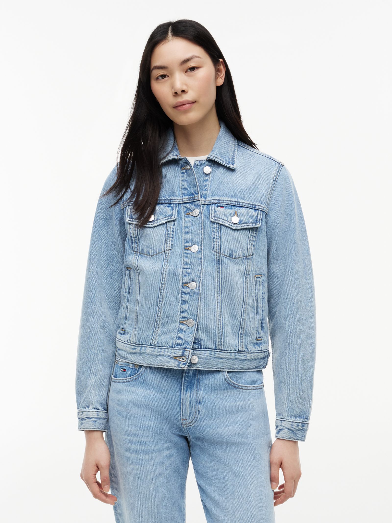 Tommy Jeans denim truckerjack met fading