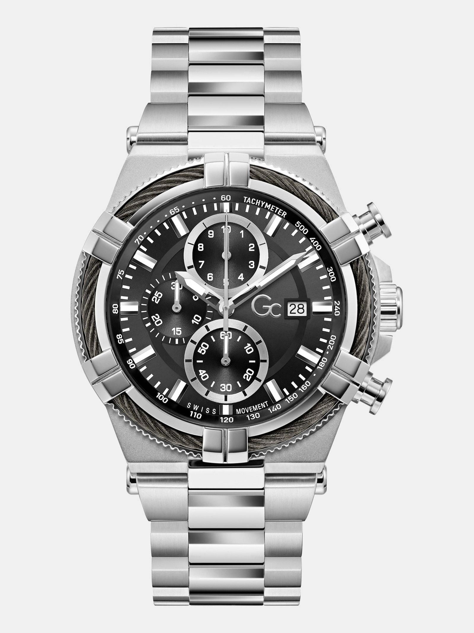 Guess Gc Rvs Multifunctionele Horloge 44 Mm in zilver