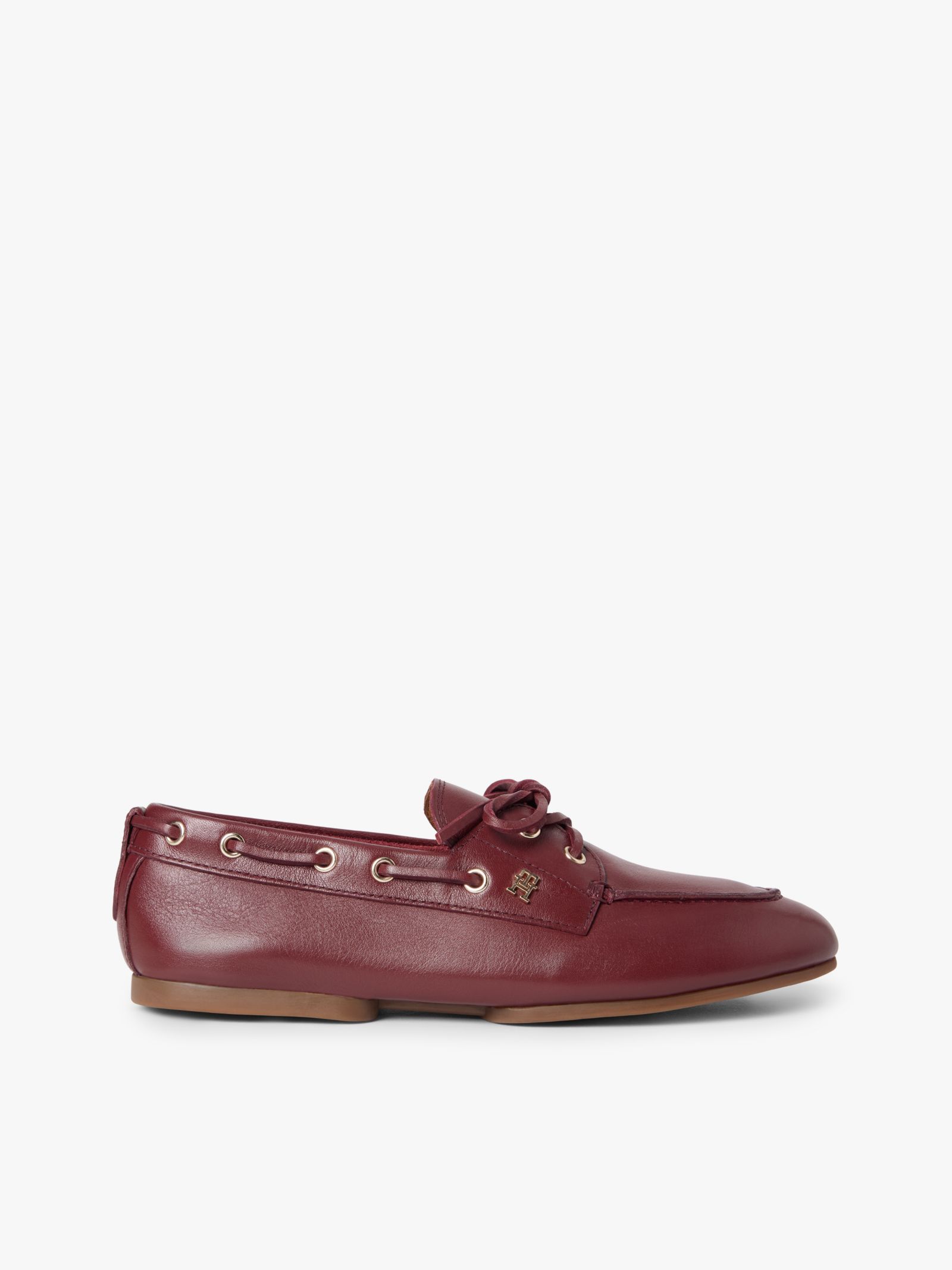 Tommy Hilfiger Leren bootschoen met TH Monogram in rood