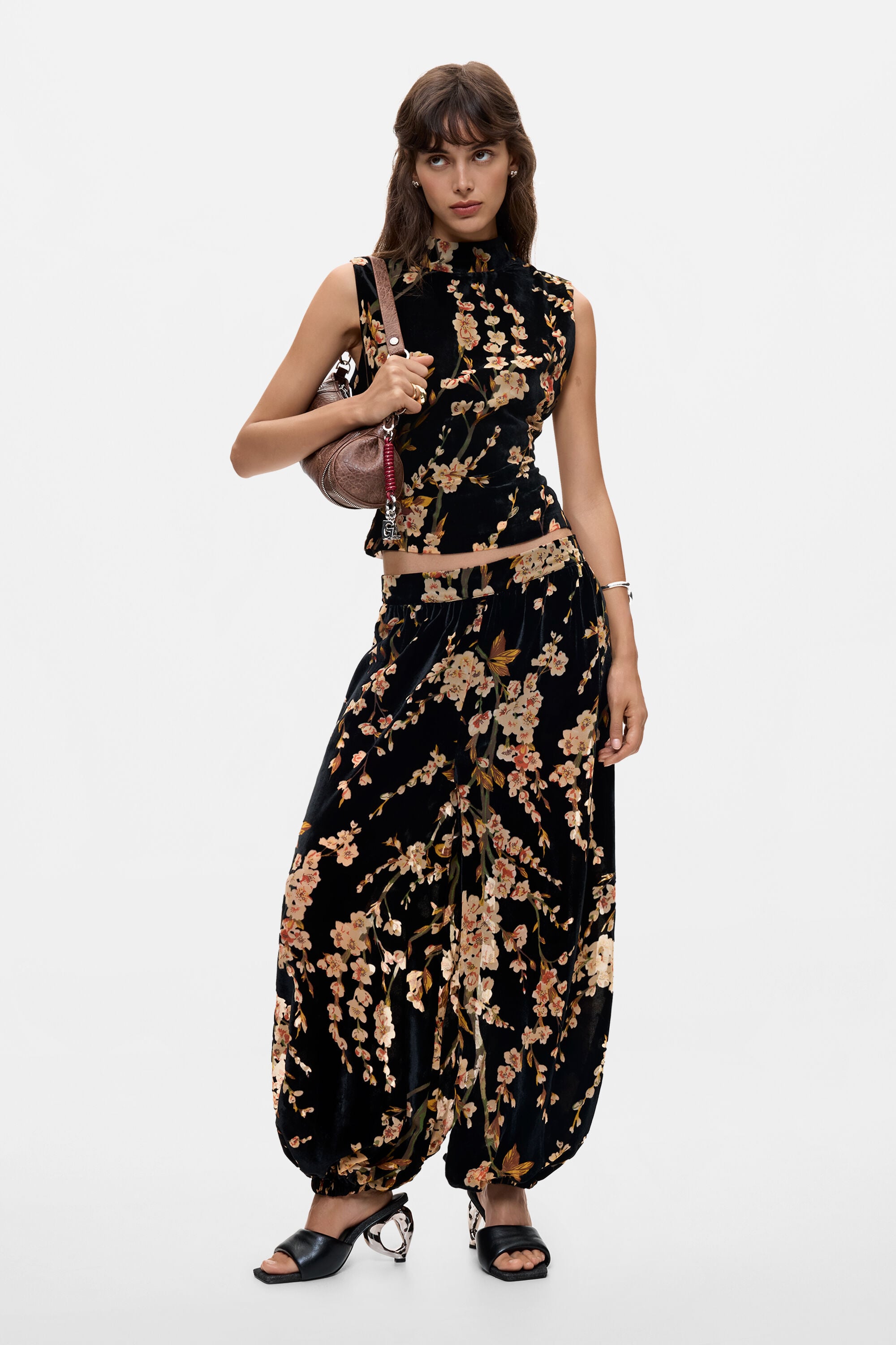 Desigual Ballonbroek bloemen fluweel