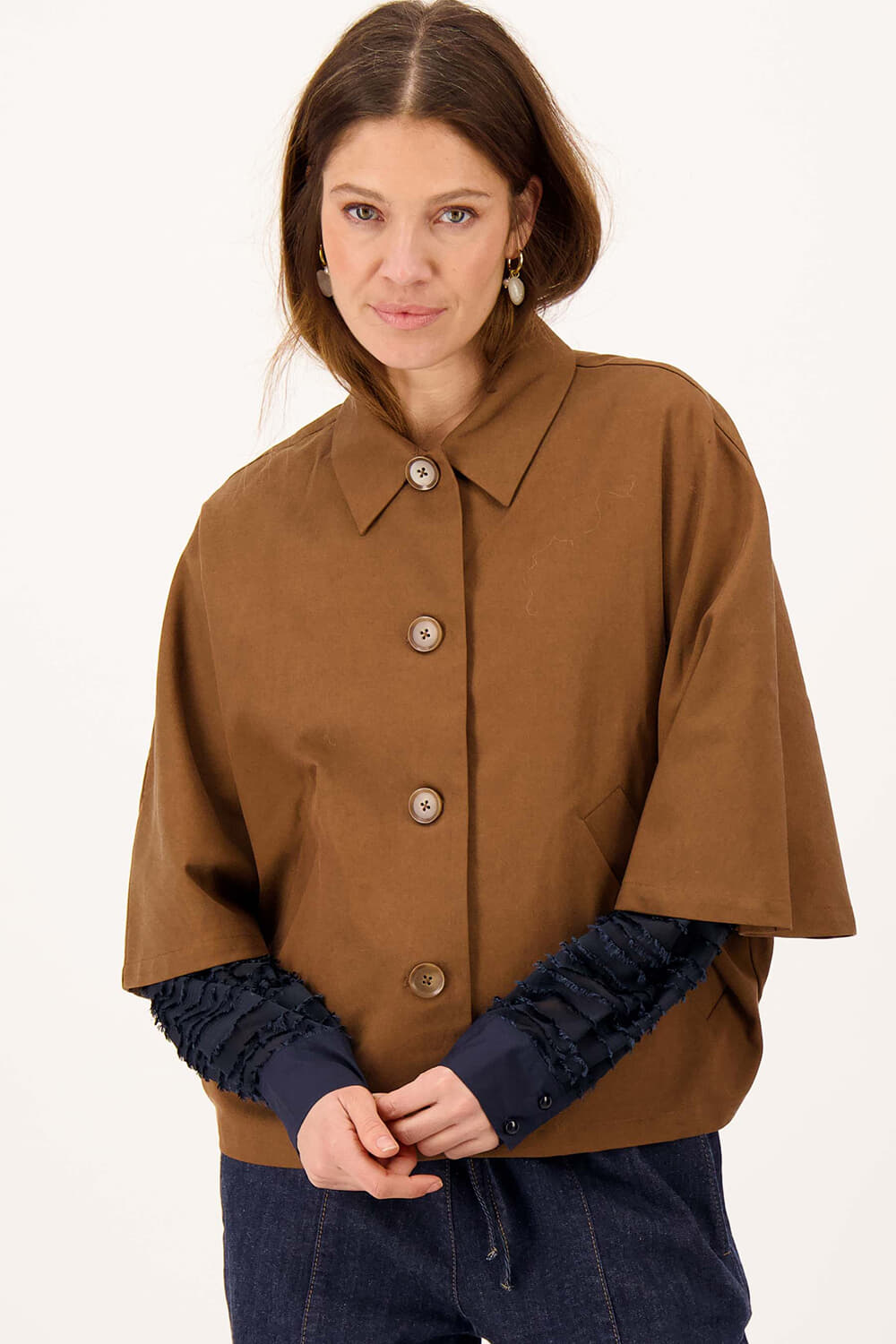 Zusss Cape Blazert Bruin dames