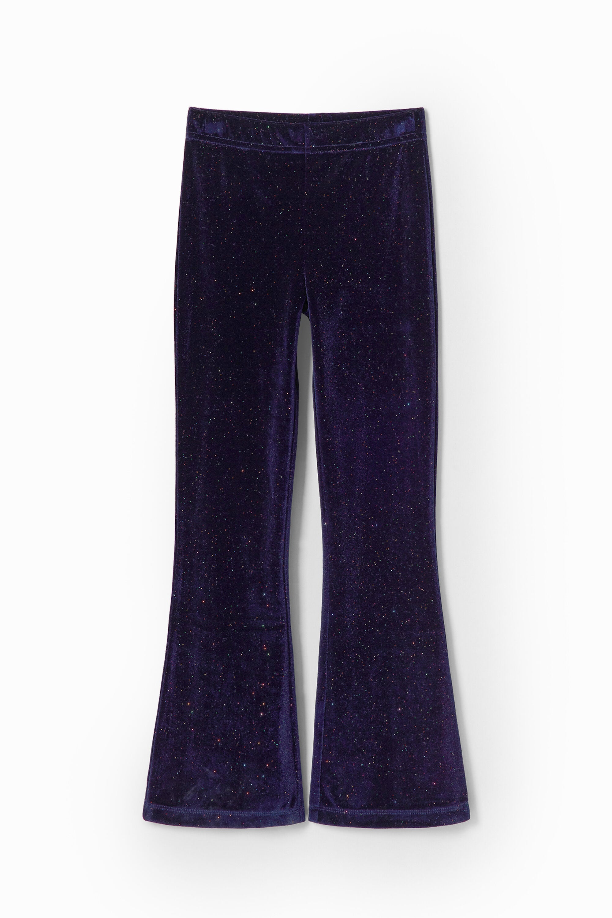 Desigual Flared legging van glimmend fluweel