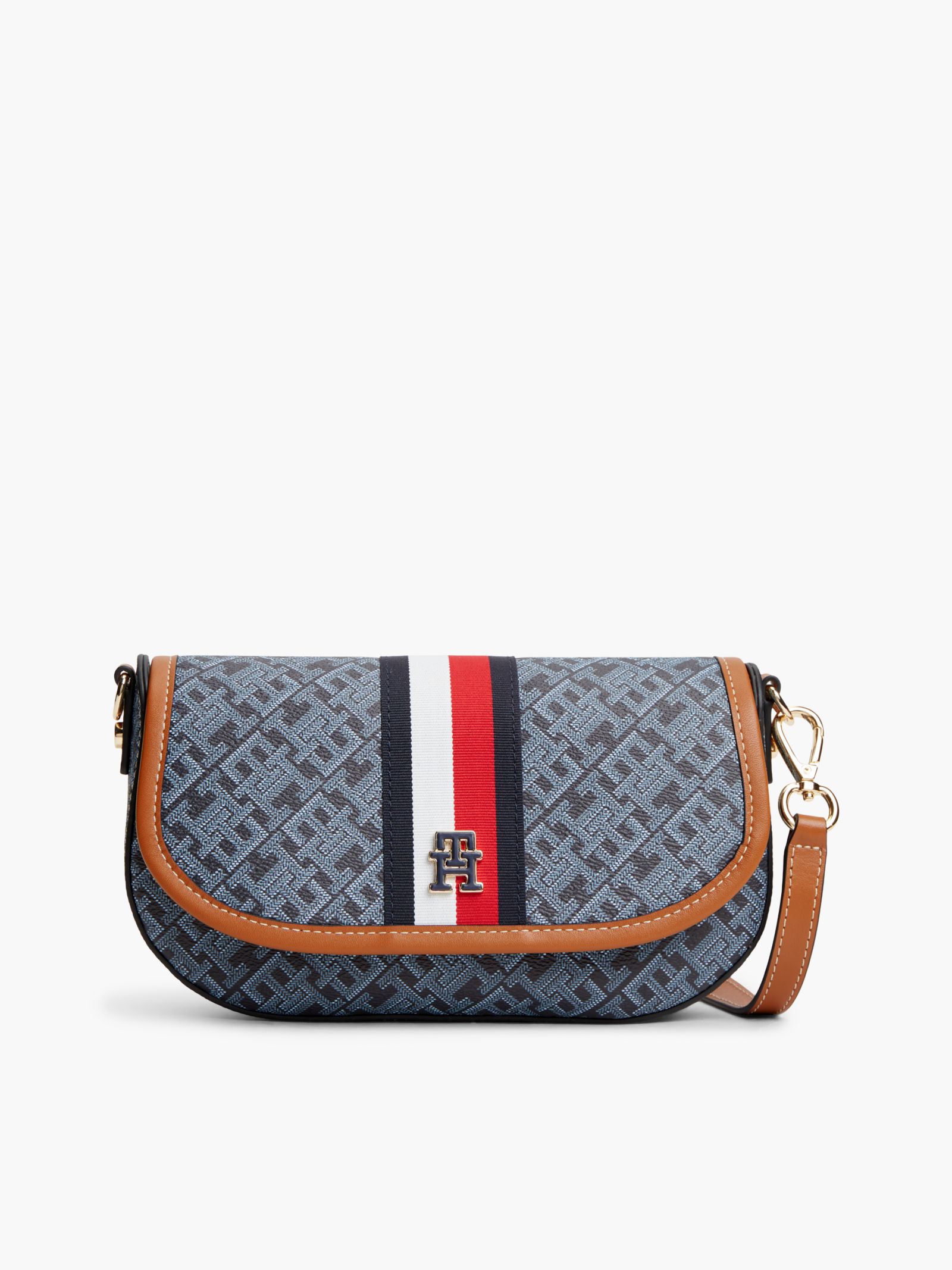 Tommy Hilfiger TH Monoplay Crossbodytas met Signature Streep in blauw