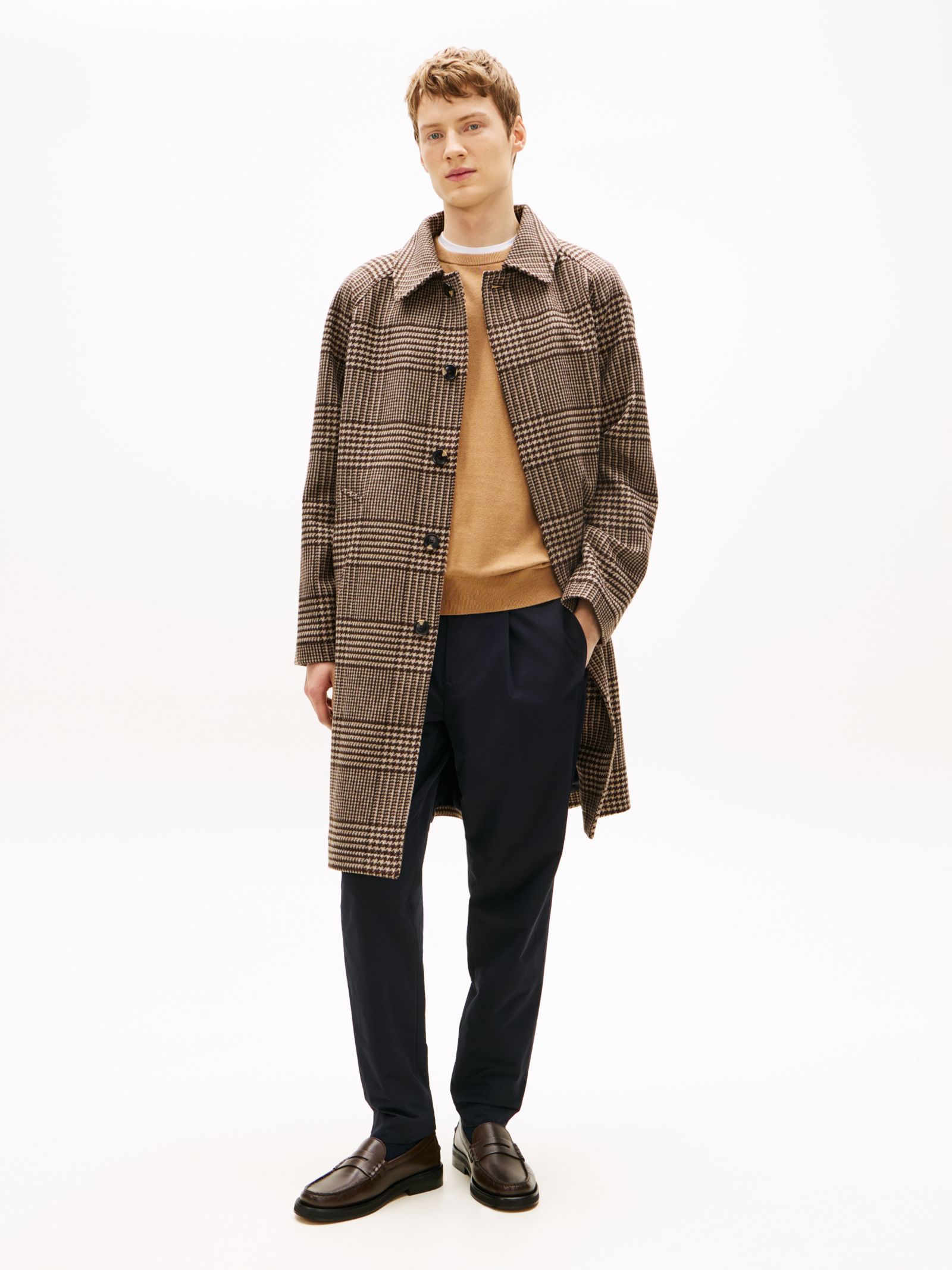 Tommy Hilfiger Relaxed fit geruite jas van wolmix
