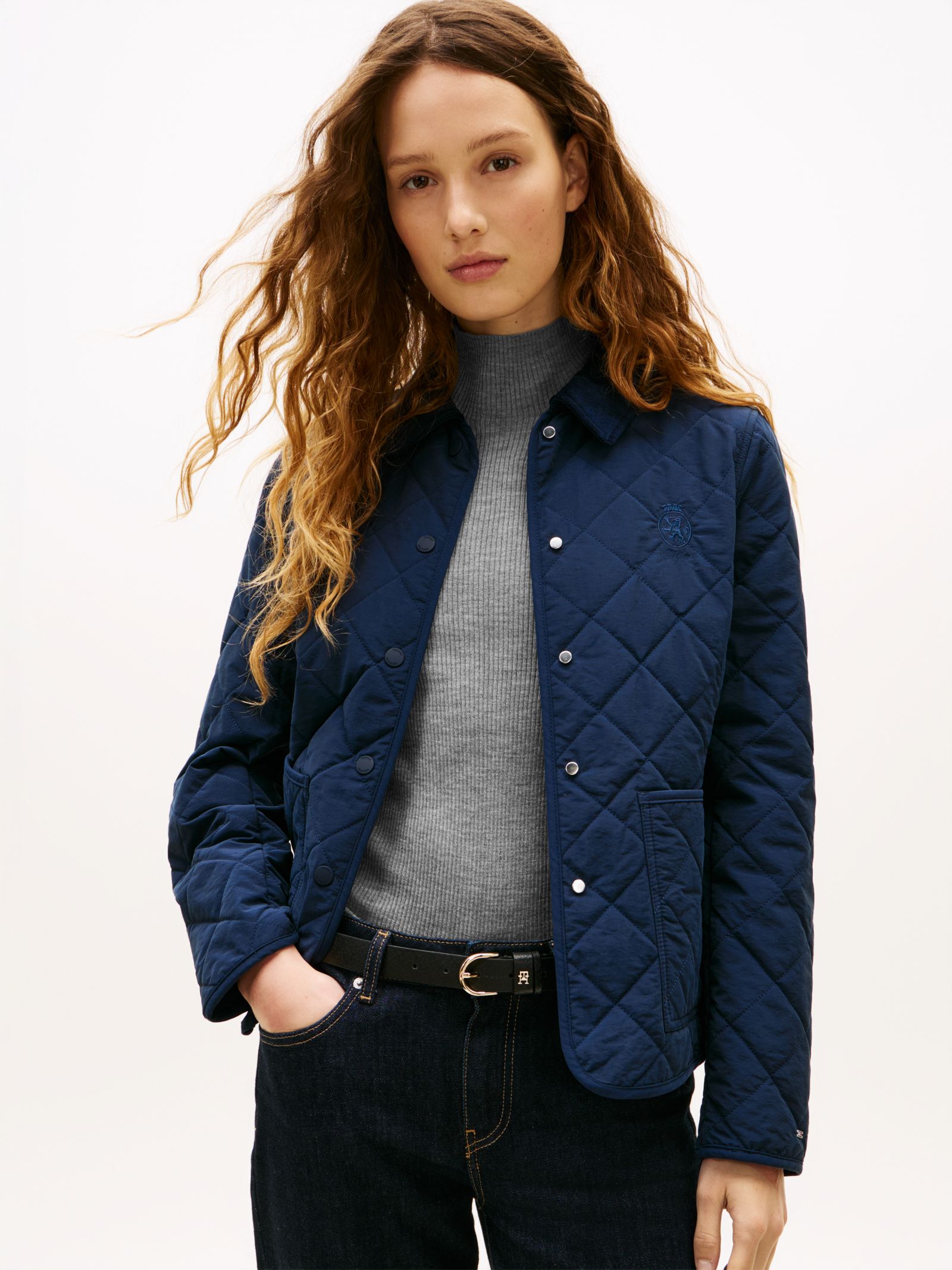 Tommy Hilfiger Getailleerd gewatteerd jack met TH embleem