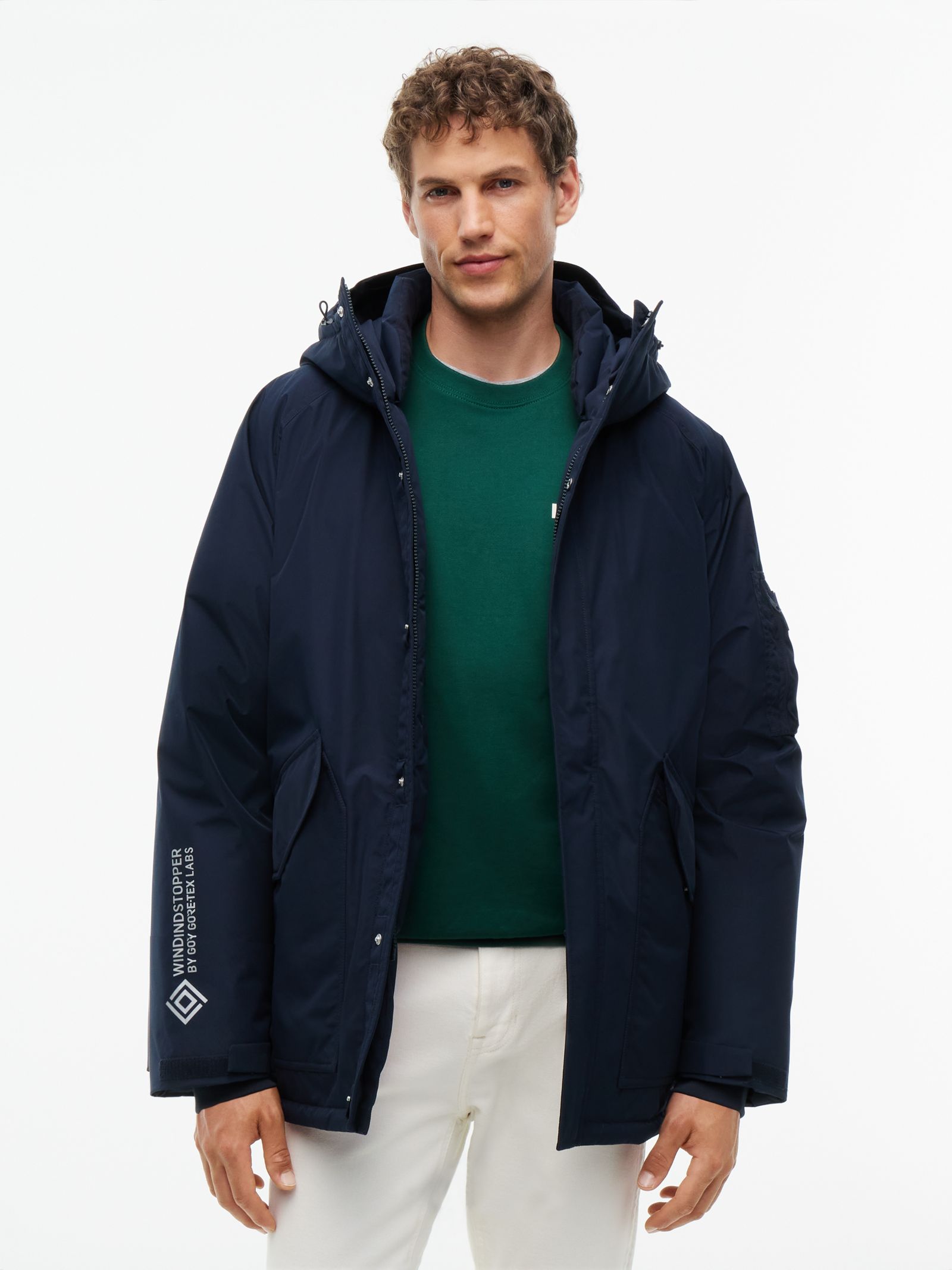 Tommy Hilfiger Parka met capuchon en dons in marine