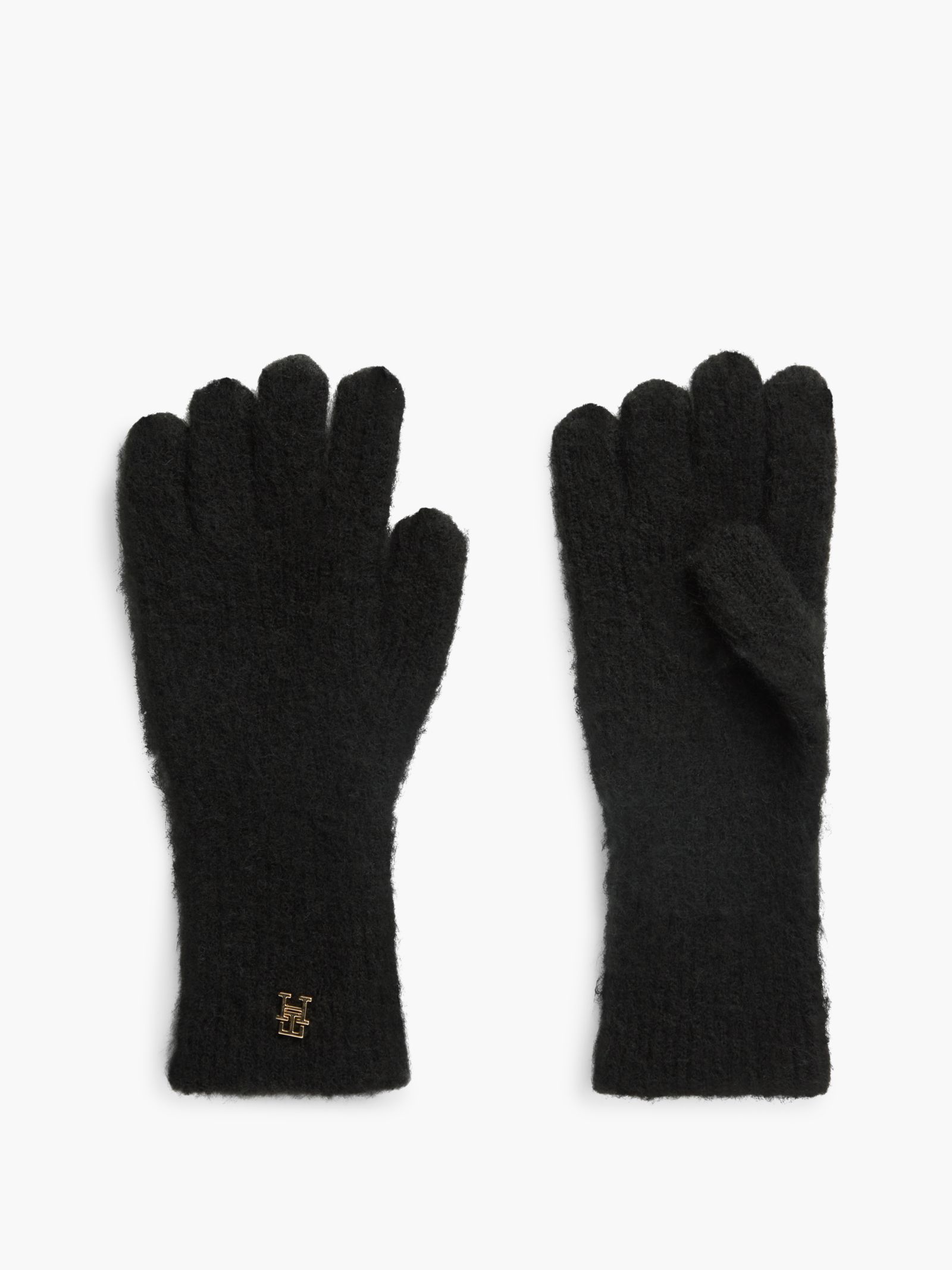 Tommy Hilfiger Chic Handschoenen met Alpaca en TH Monogram in zwart
