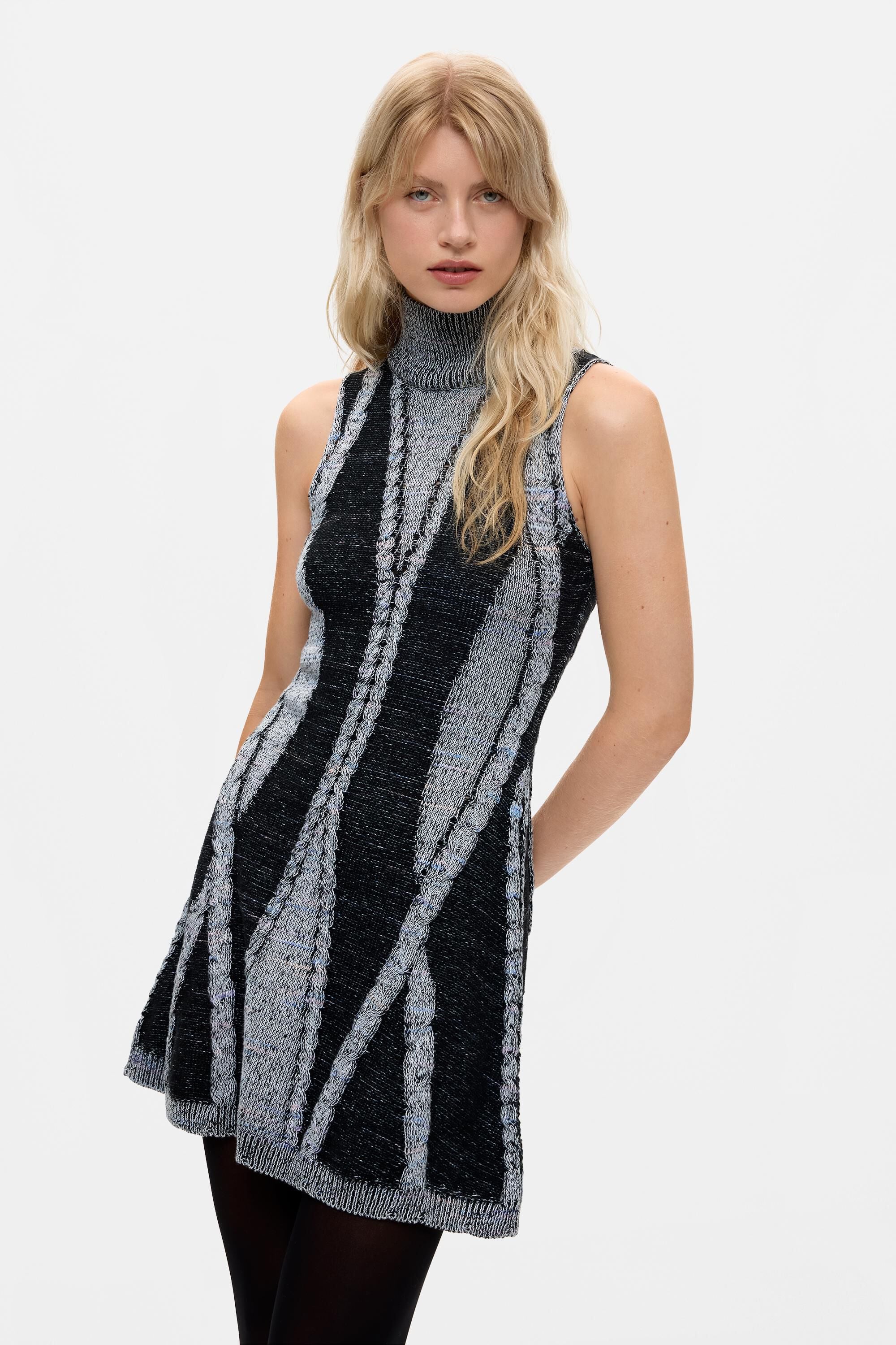 Desigual Gebreide jurk met hoge hals