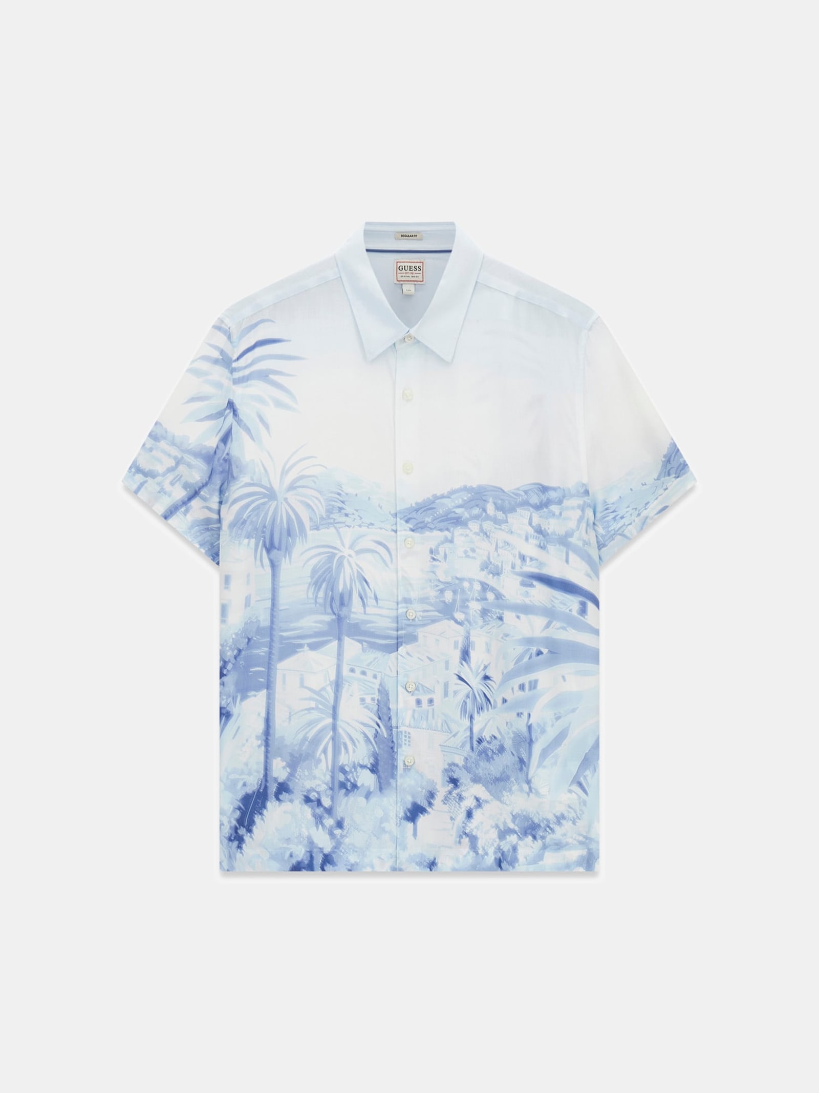 Guess Bedrukt Overhemd for men in blauw