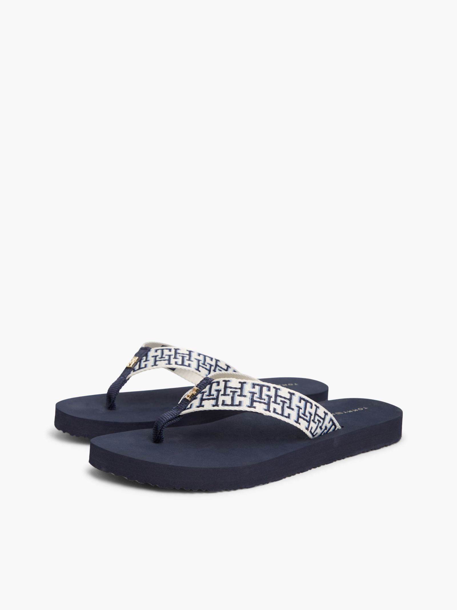 Tommy Hilfiger TH monogram webbing teenslipper in marine