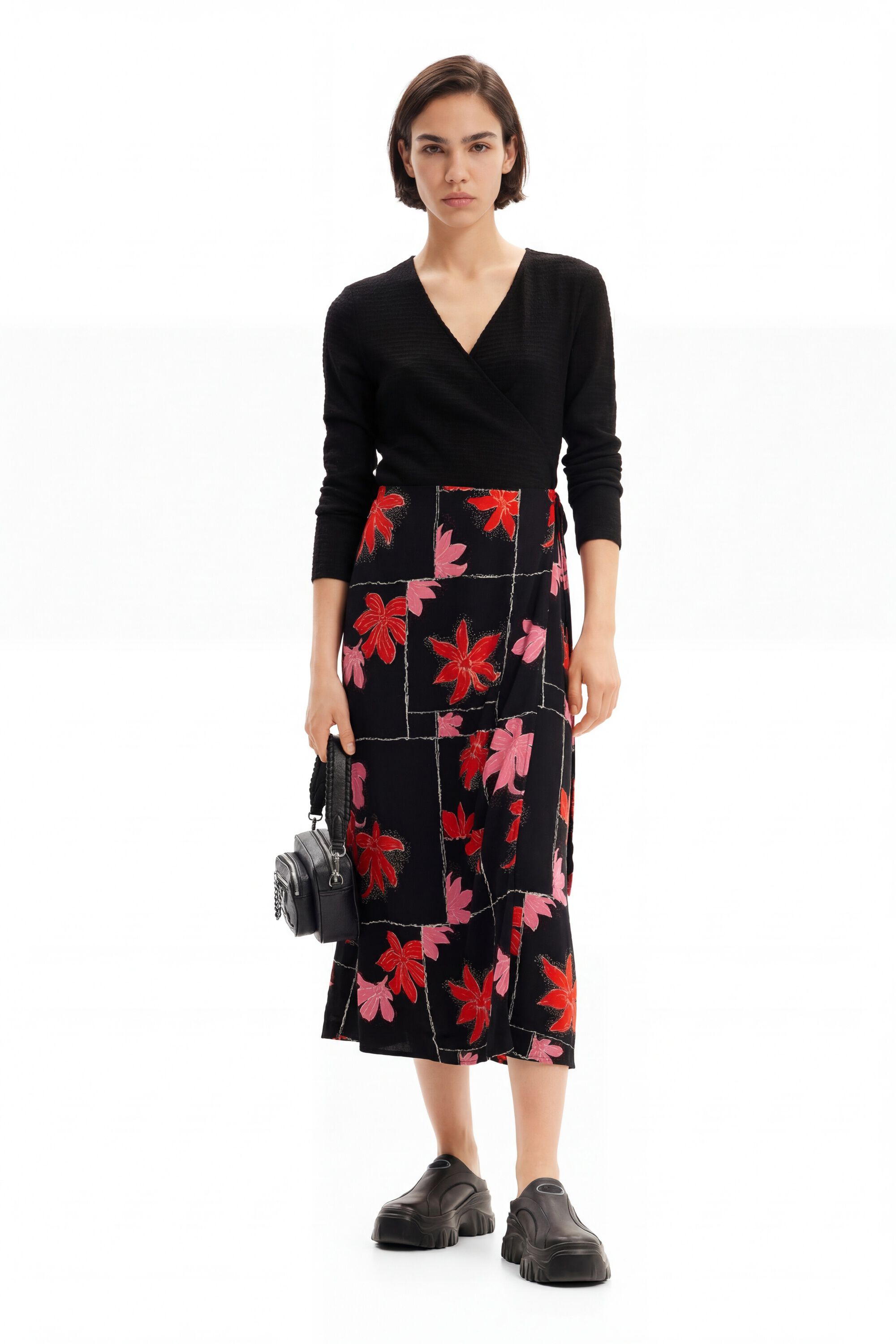 Desigual Midi-wikkeljurk bloemen