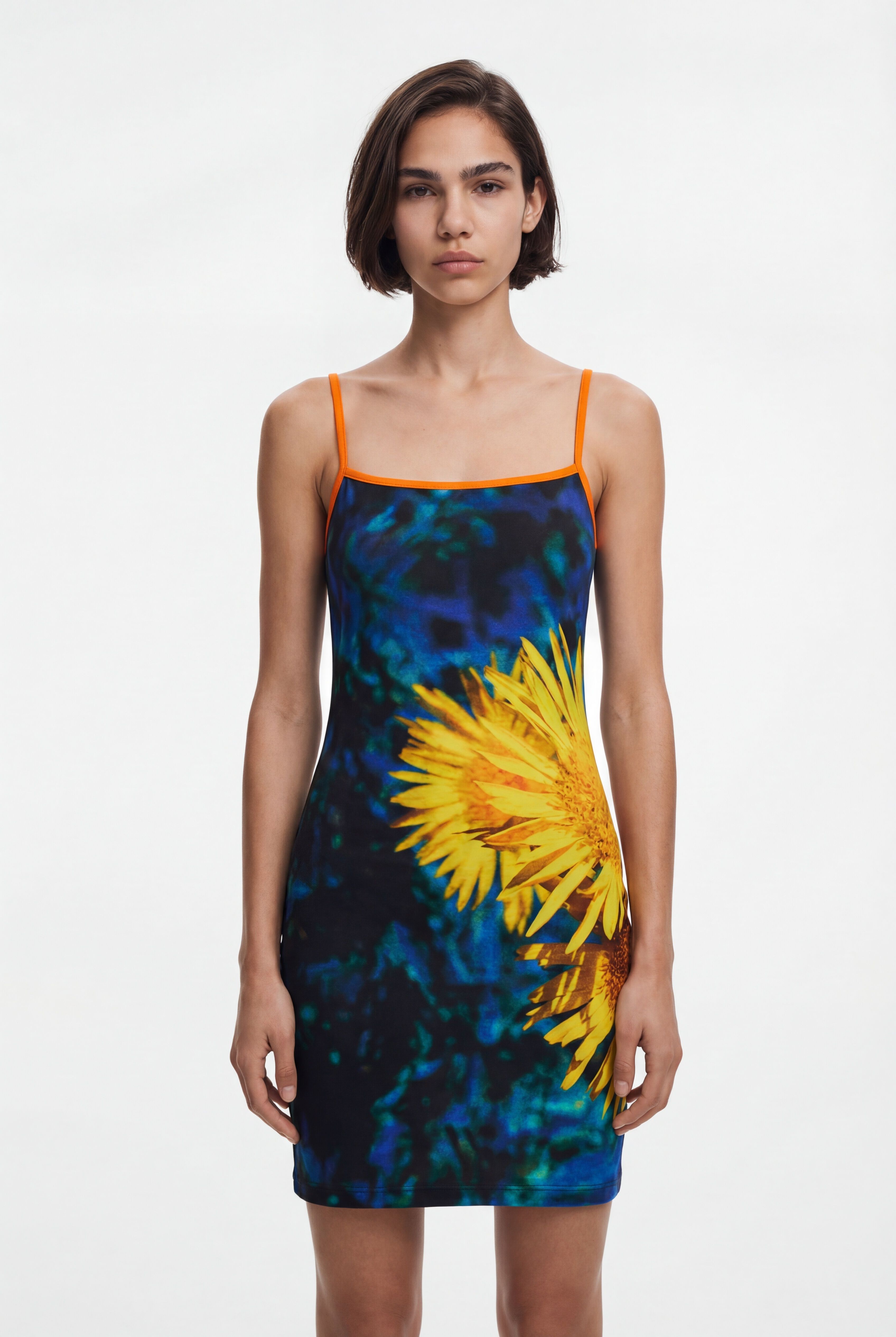 Desigual Zonnebloemen midi-jurk