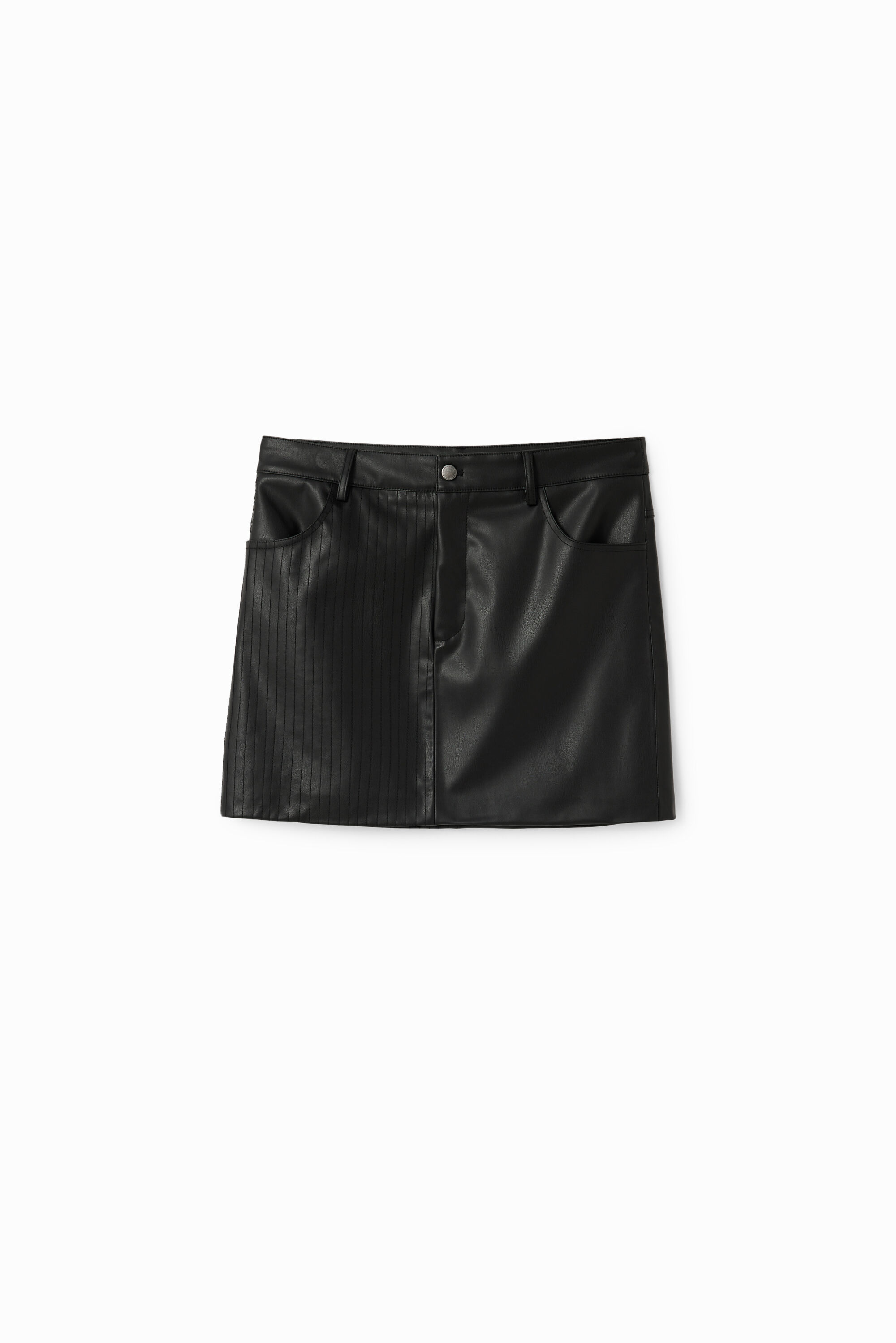 Desigual Leatherlook minirok met sierstiksels