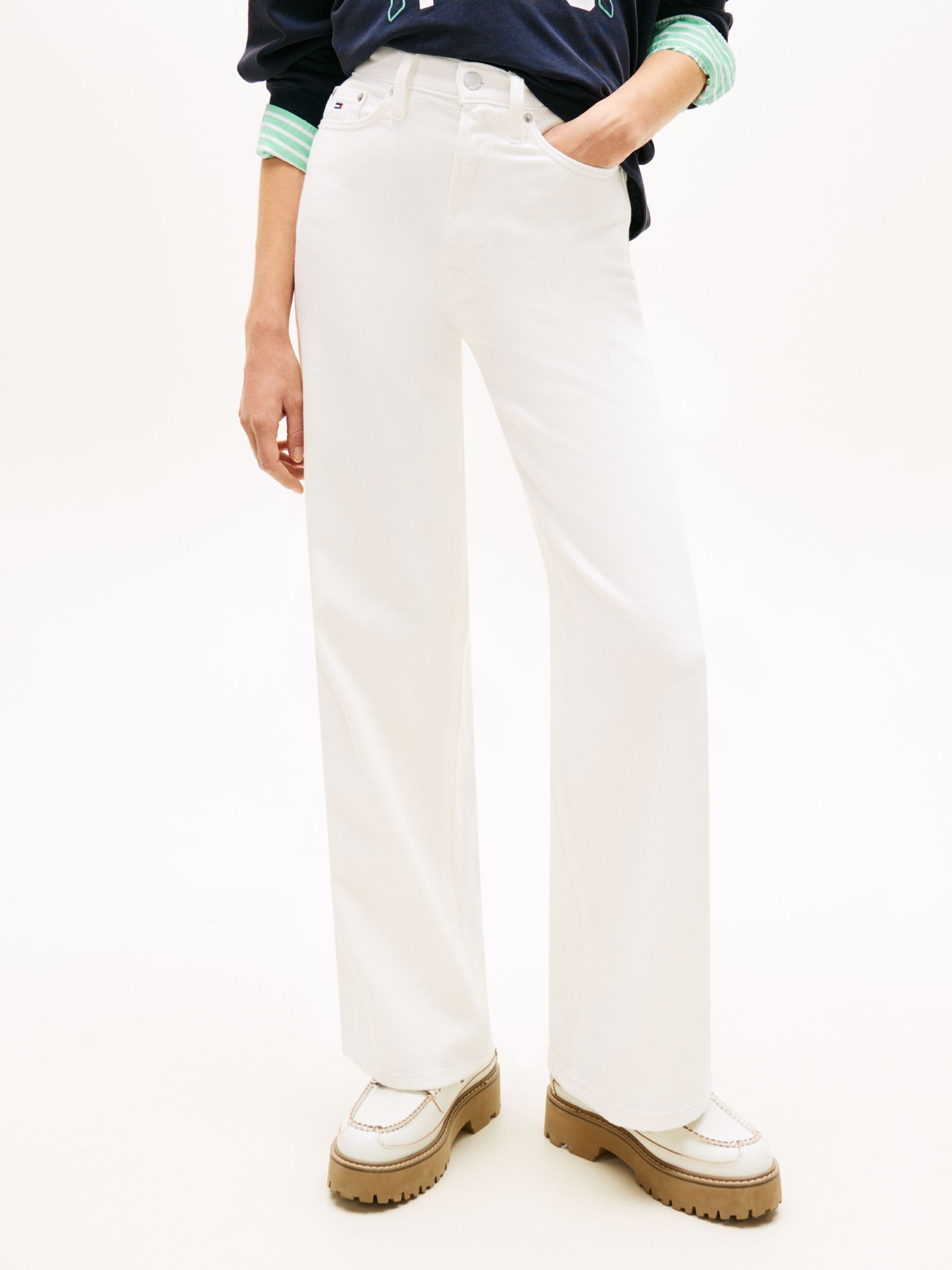 Tommy Jeans Claire high rise witte wide jeans