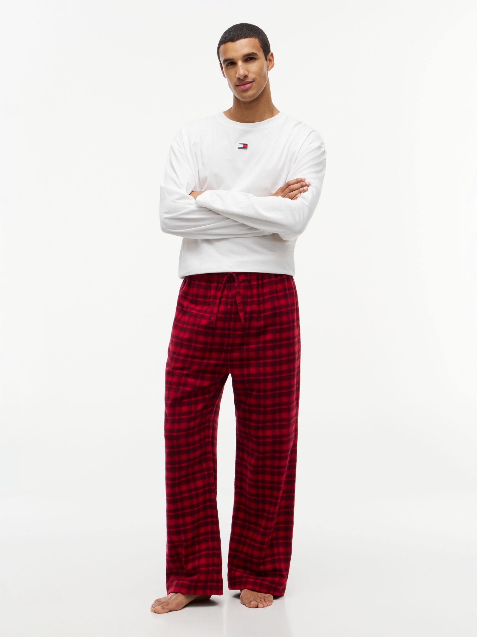 Tommy Hilfiger TH Original flanellen pyjamabroek in twillweving in rood