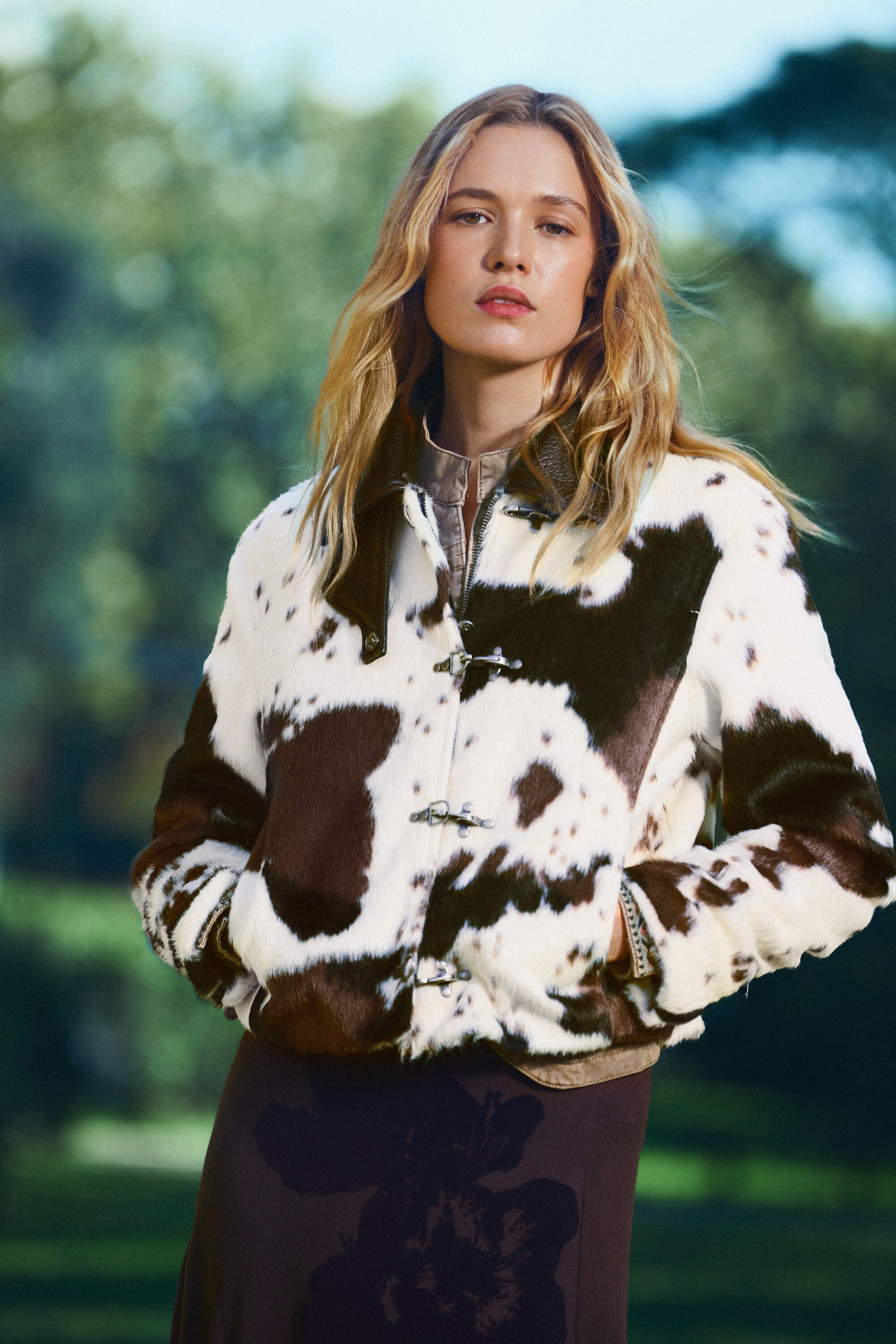 Desigual Dierenprint jas met bont