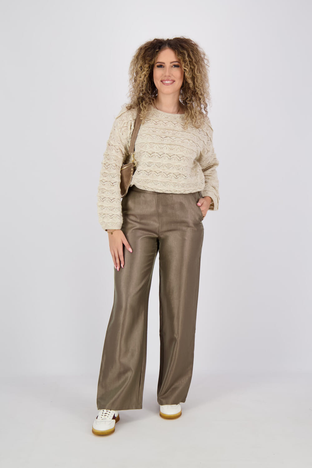 Bomont Tas Debby suede Taupe dames
