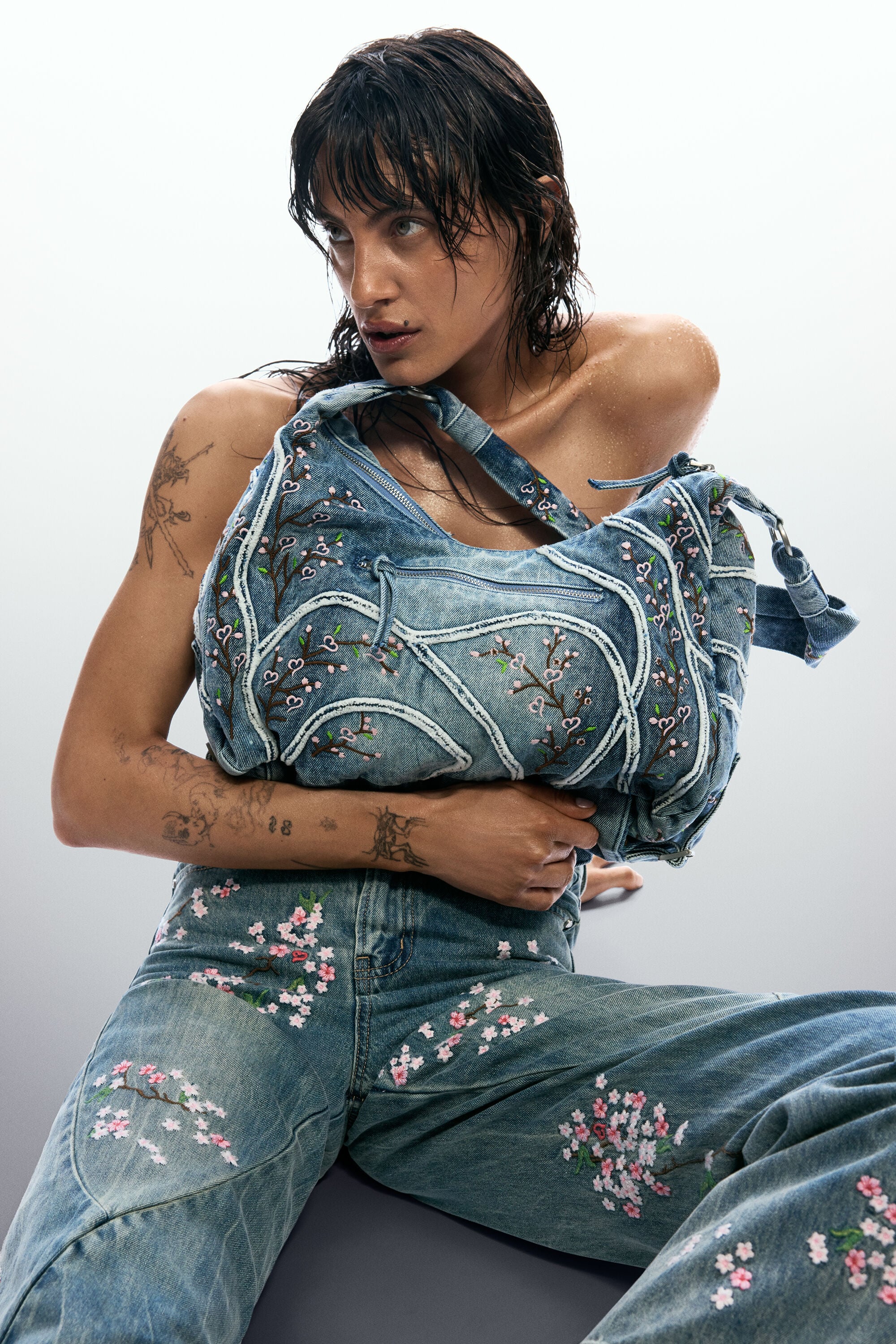 Desigual Denim tas met gespen