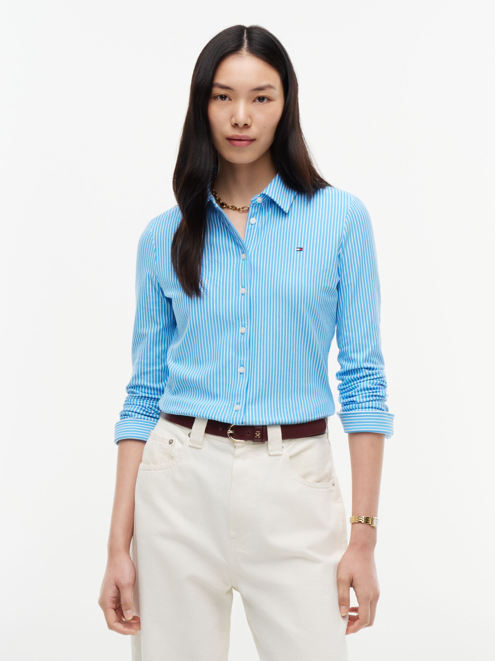 Tommy Hilfiger 1985 Slim fit piqué button downoverhemd in blauw