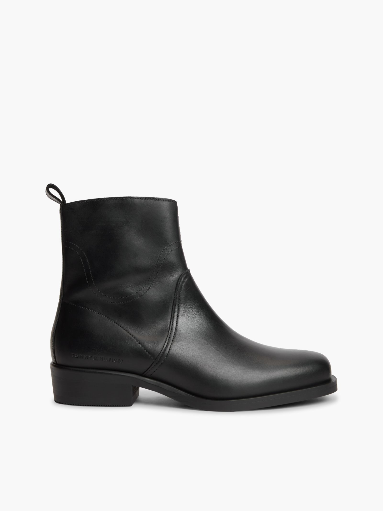 Tommy Hilfiger Leren veterboot met ritssluiting en stikseldetail