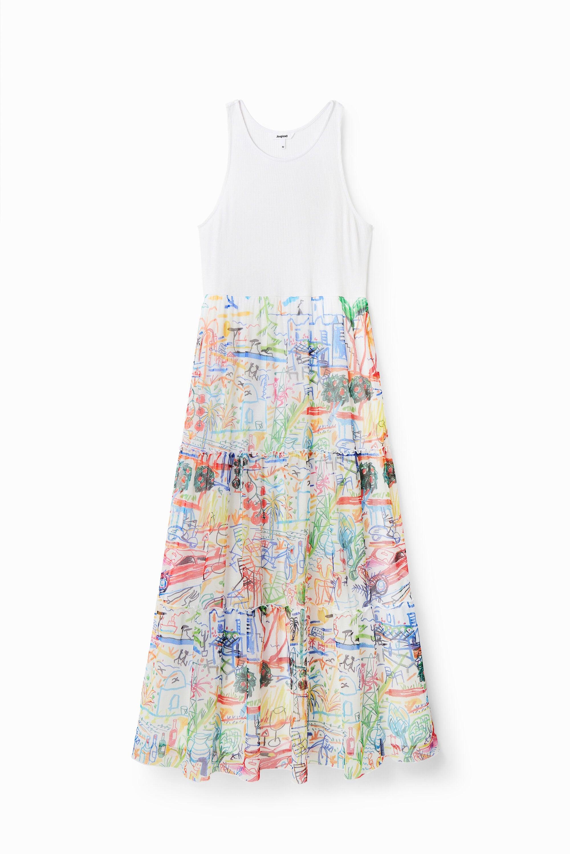 Desigual Lange gecombineerde jurk met tule