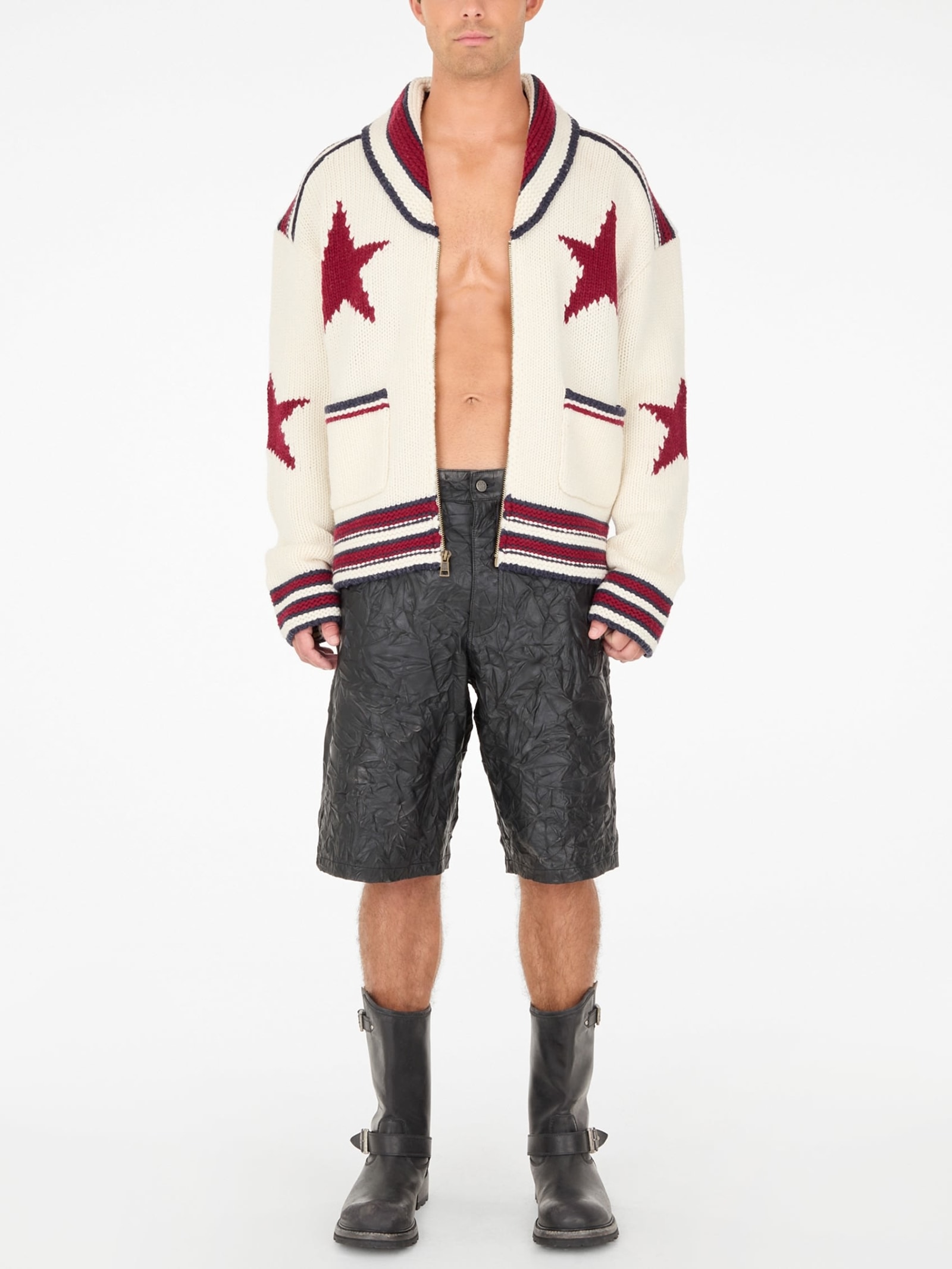 Guess Jacquard Vest Van Gemengde Wol