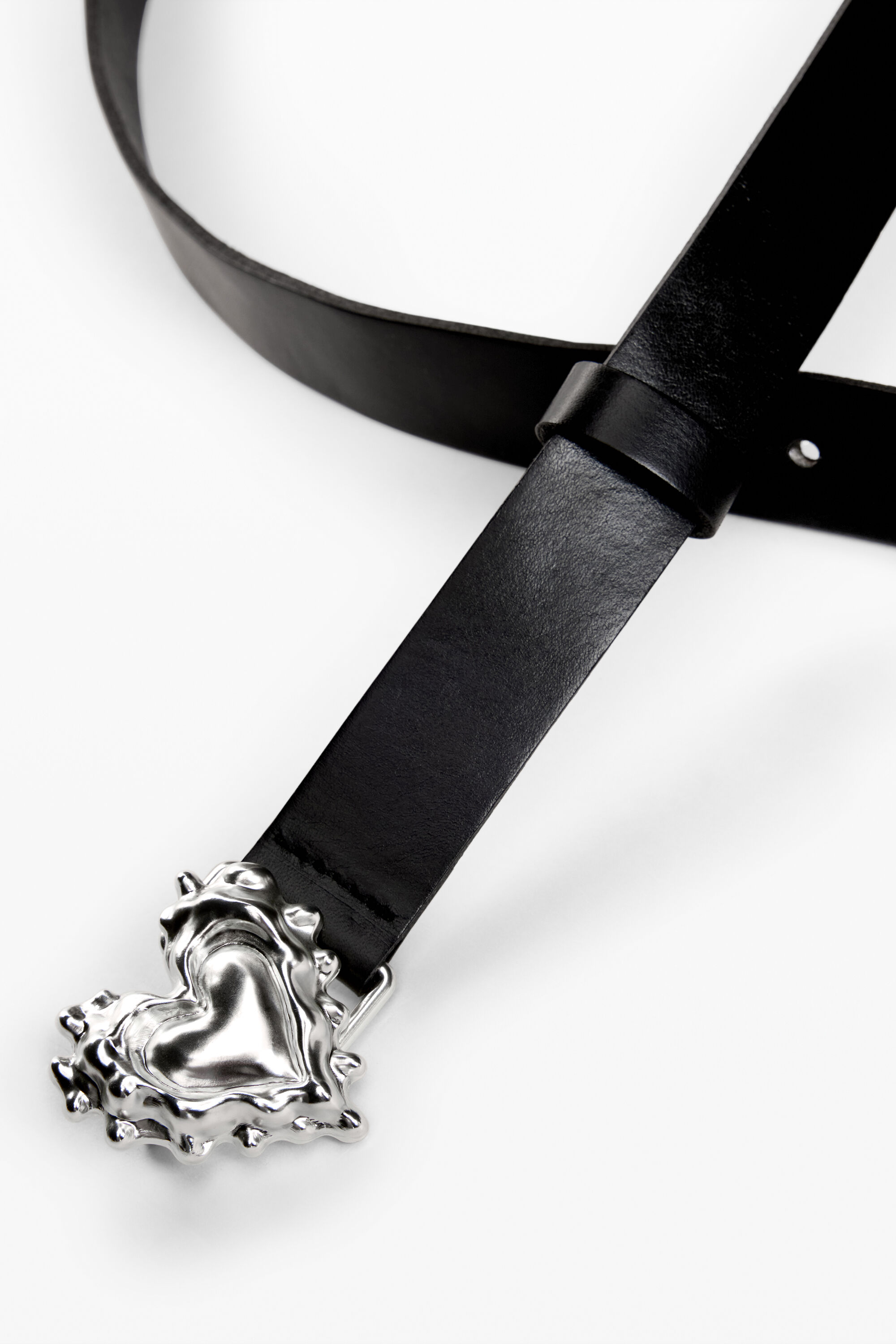 Desigual Leren riem met hart in zwart