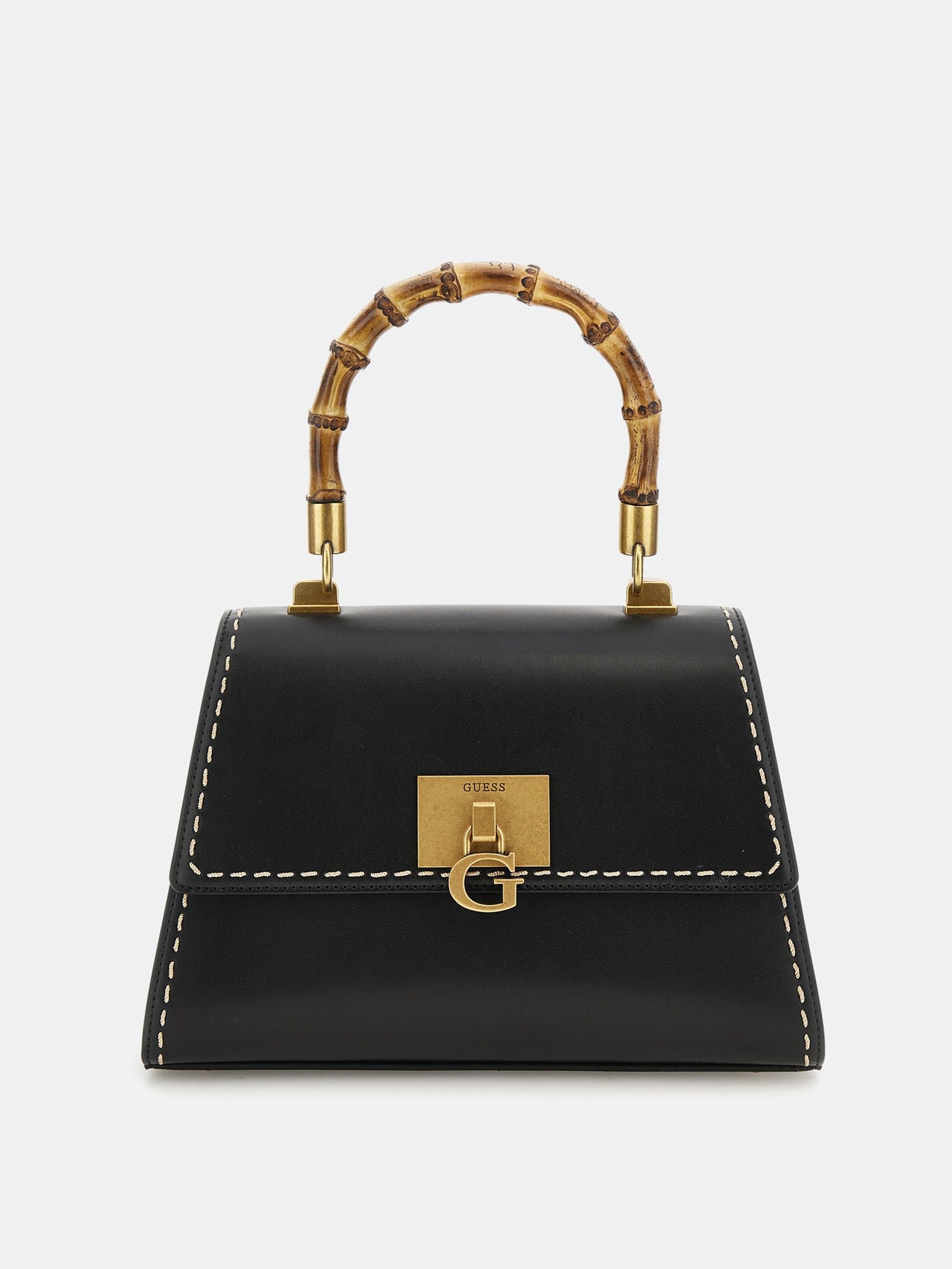 Guess Handtas Stephi Bamboe-Hengsels in zwart