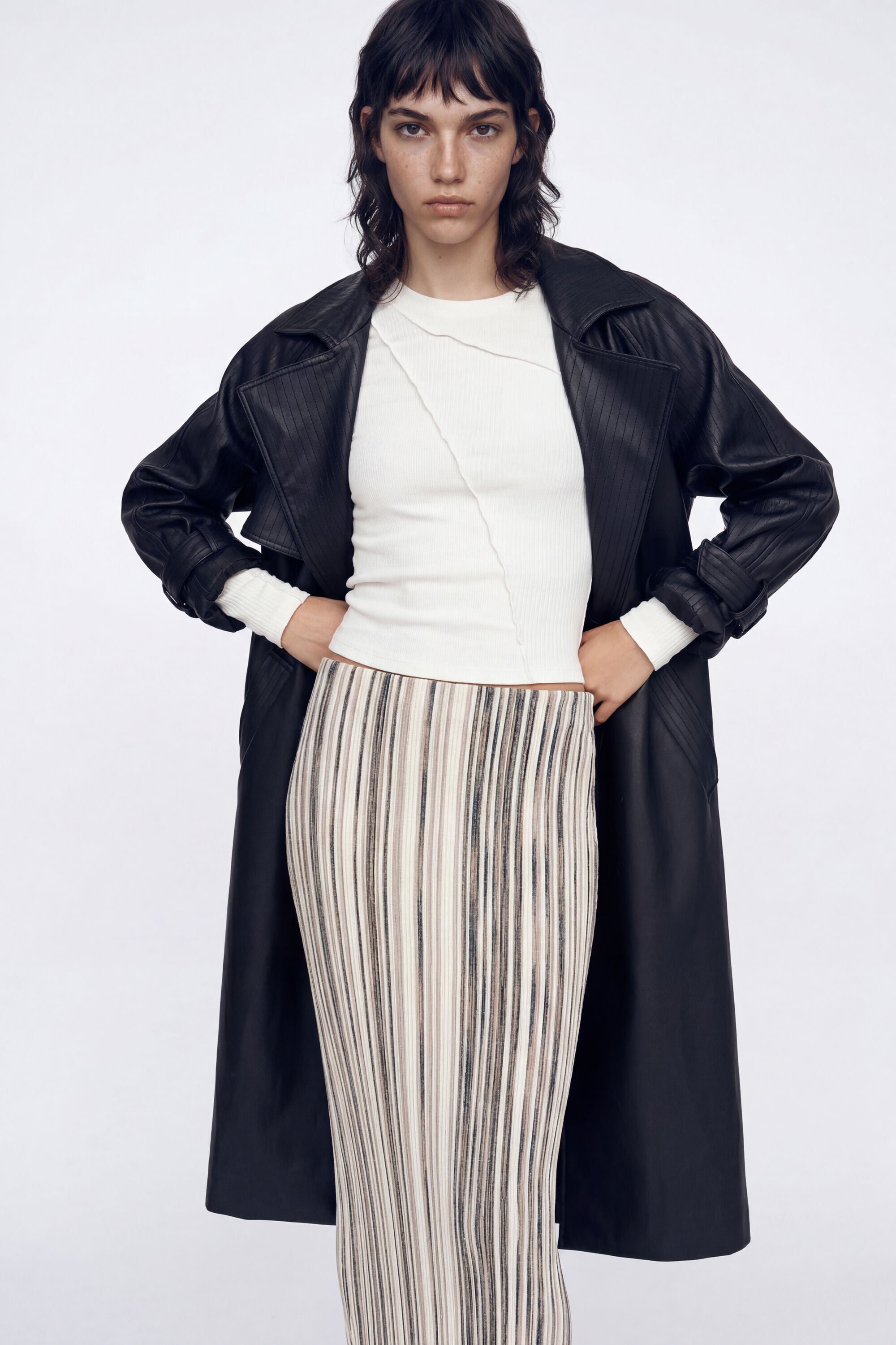 Desigual Gestreepte geribde midirok